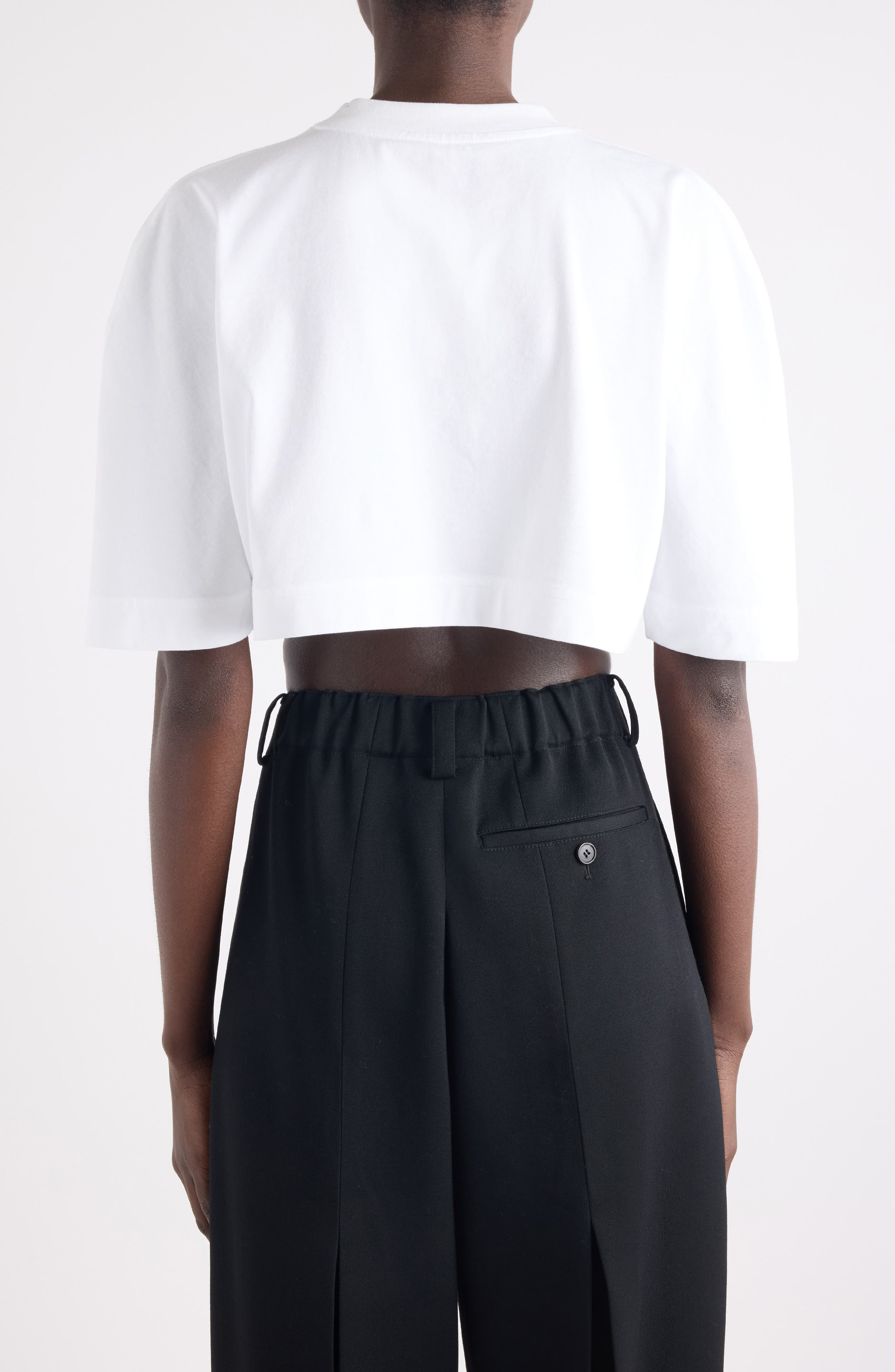 Givenchy Tape Logo Cocoon Crop T-Shirt in White at Nordstrom - 3
