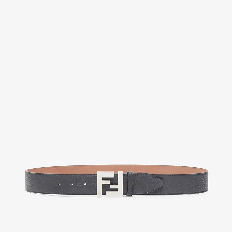 Gray leather belt - 1