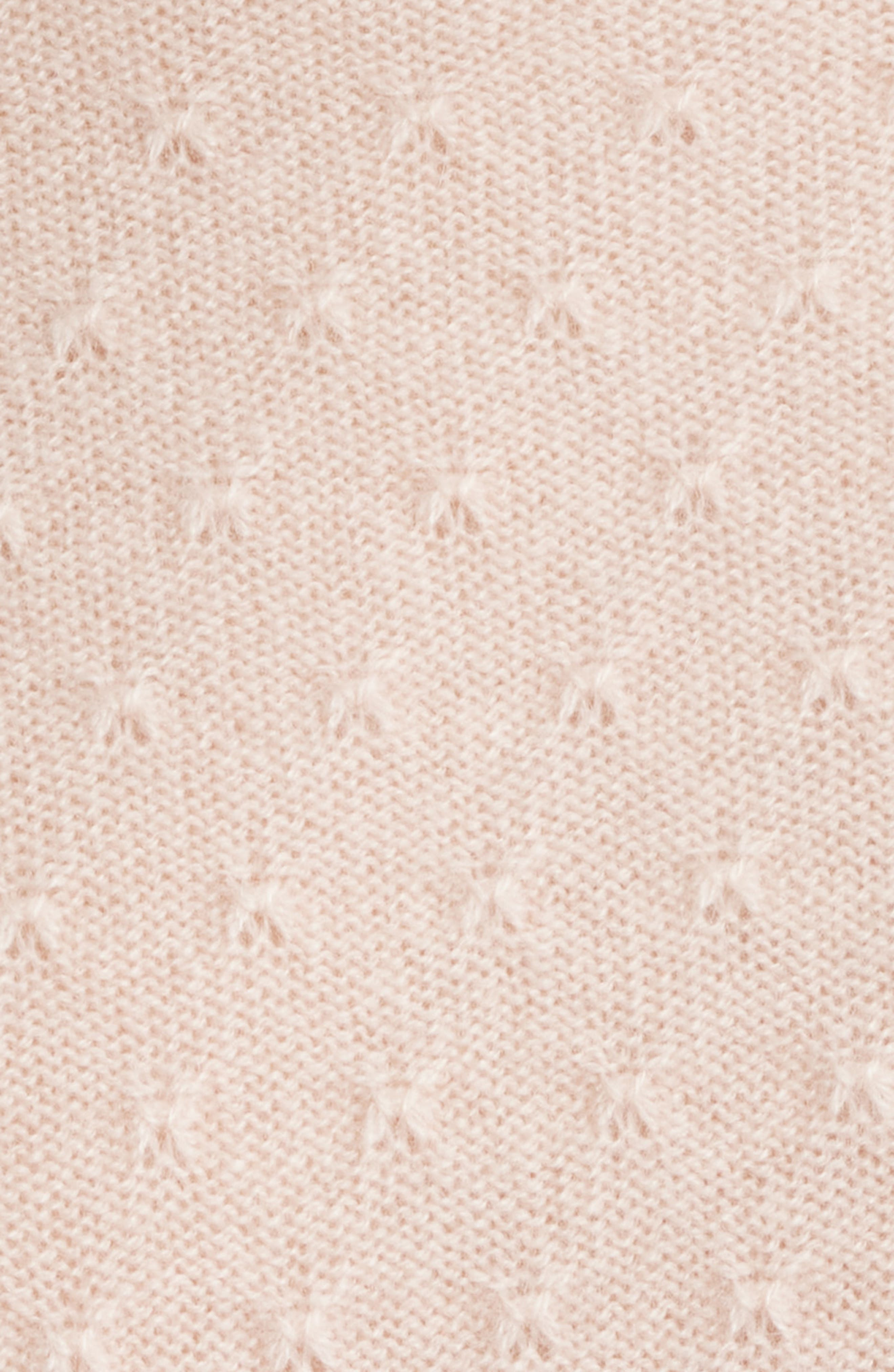 FRAME Puff Sleeve Pointelle Cashmere Sweater in Pink Sand at Nordstrom - 6