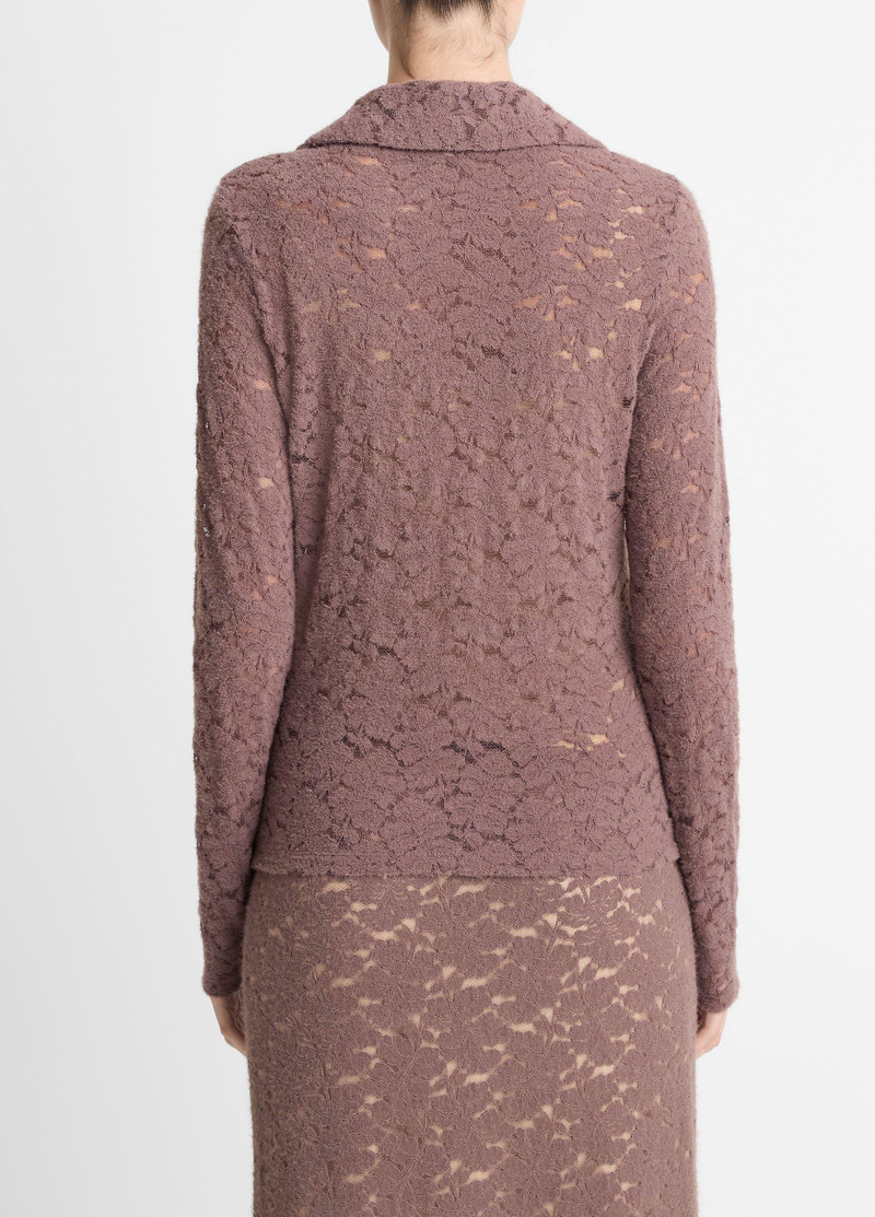 Vince Lace Long-Sleeve Polo Top outlook