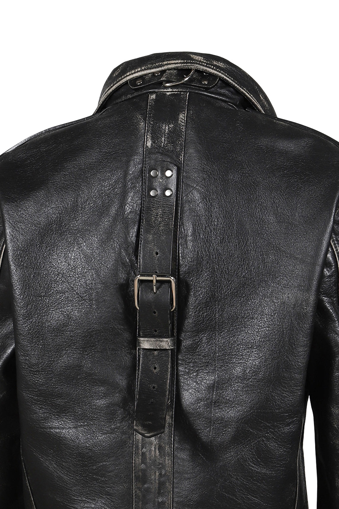 DISTRESSED BONDAGE BIKER JACEKT / BLK - 9