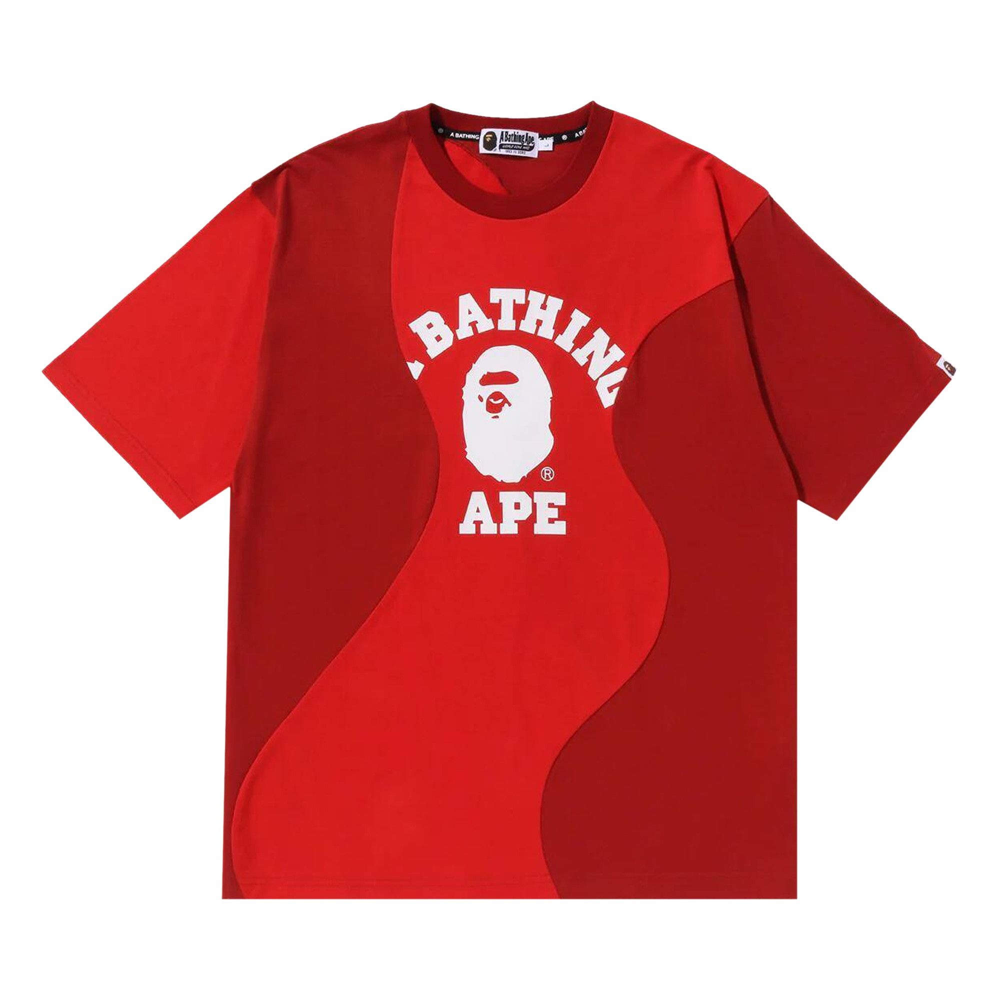 BAPE Cutting College Relaxed Fit Tee 'Red' - 1