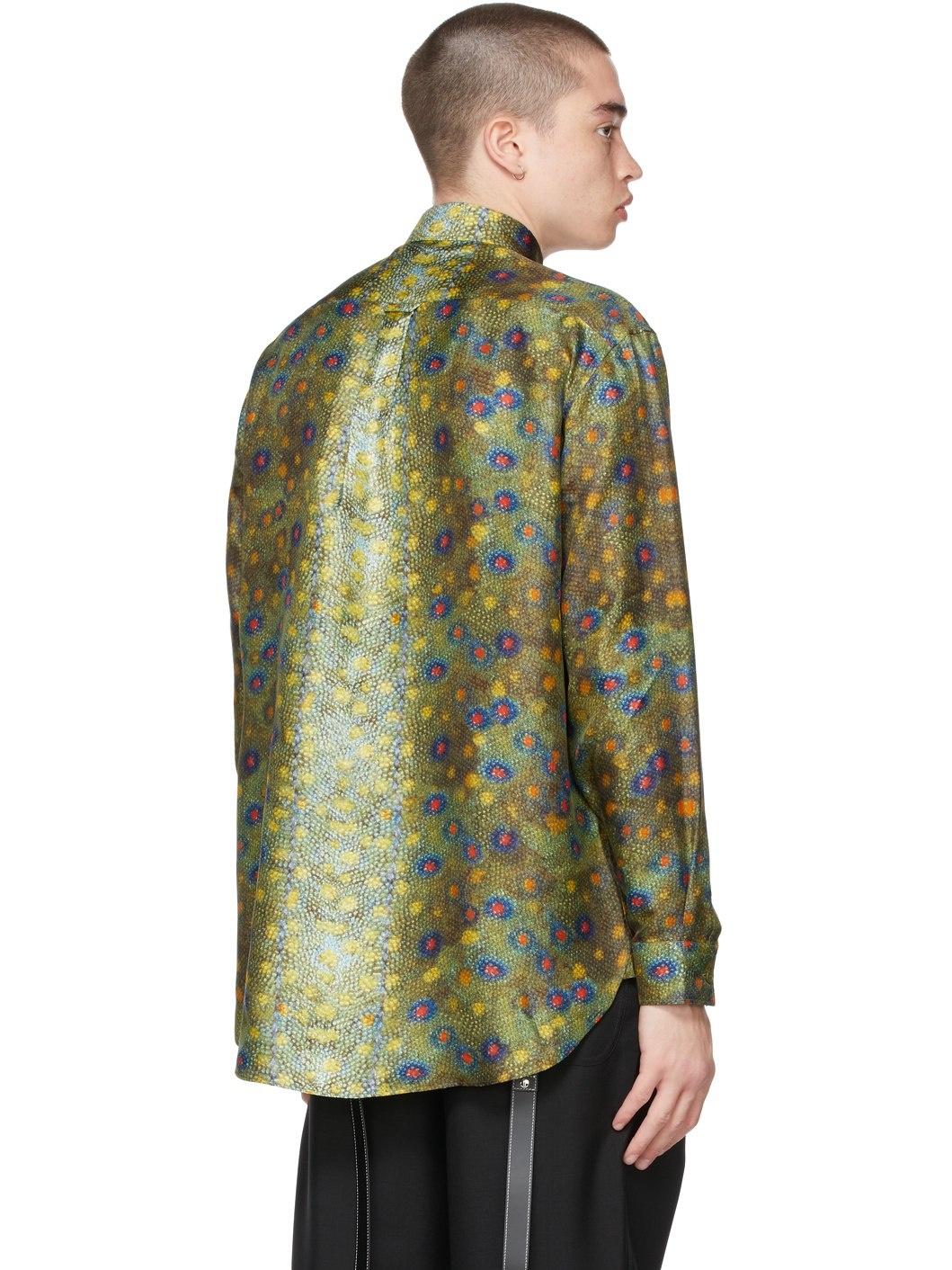 Green Fish Scale Print Shirt - 3