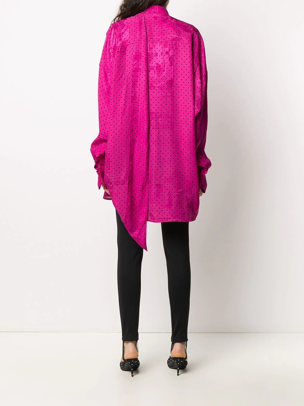 polka dot scarf-detail shirt - 4