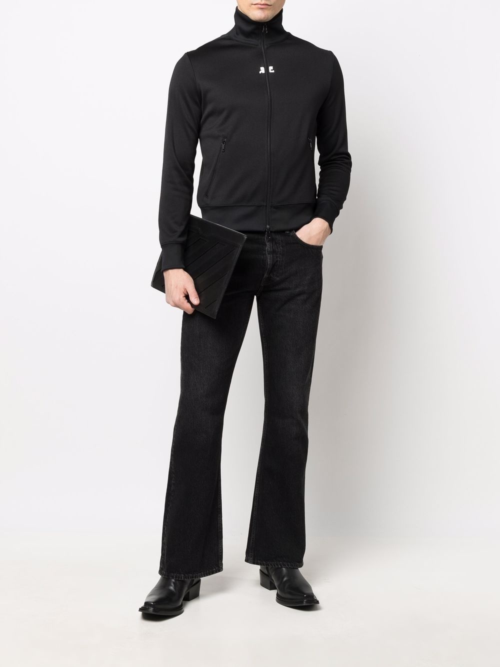 logo-print roll neck jumper - 2
