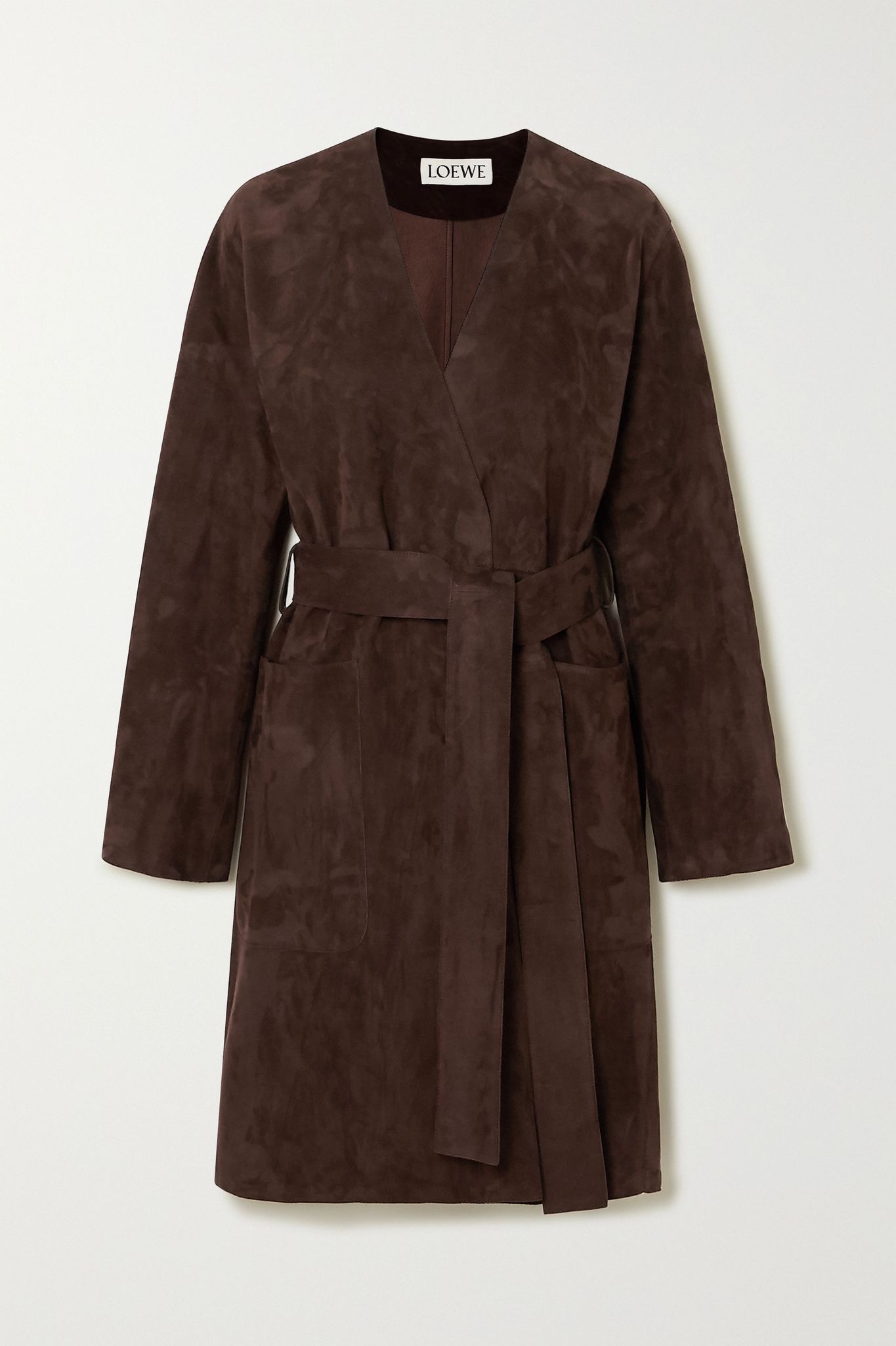 Belted suede coat - 1