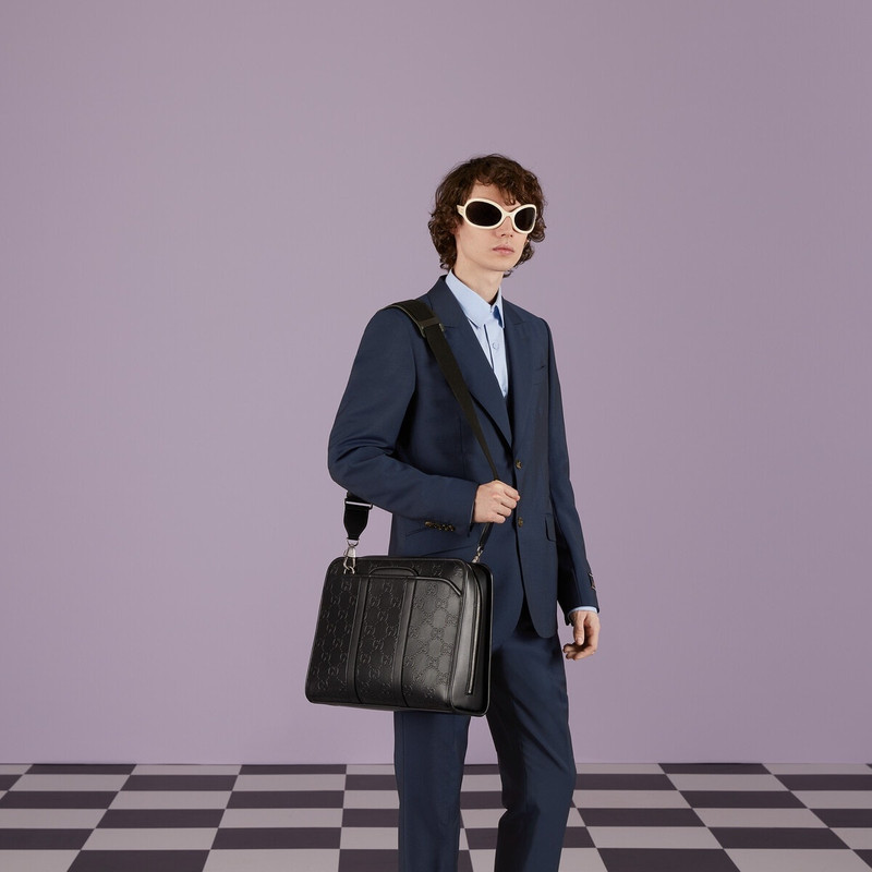 GG embossed briefcase 3