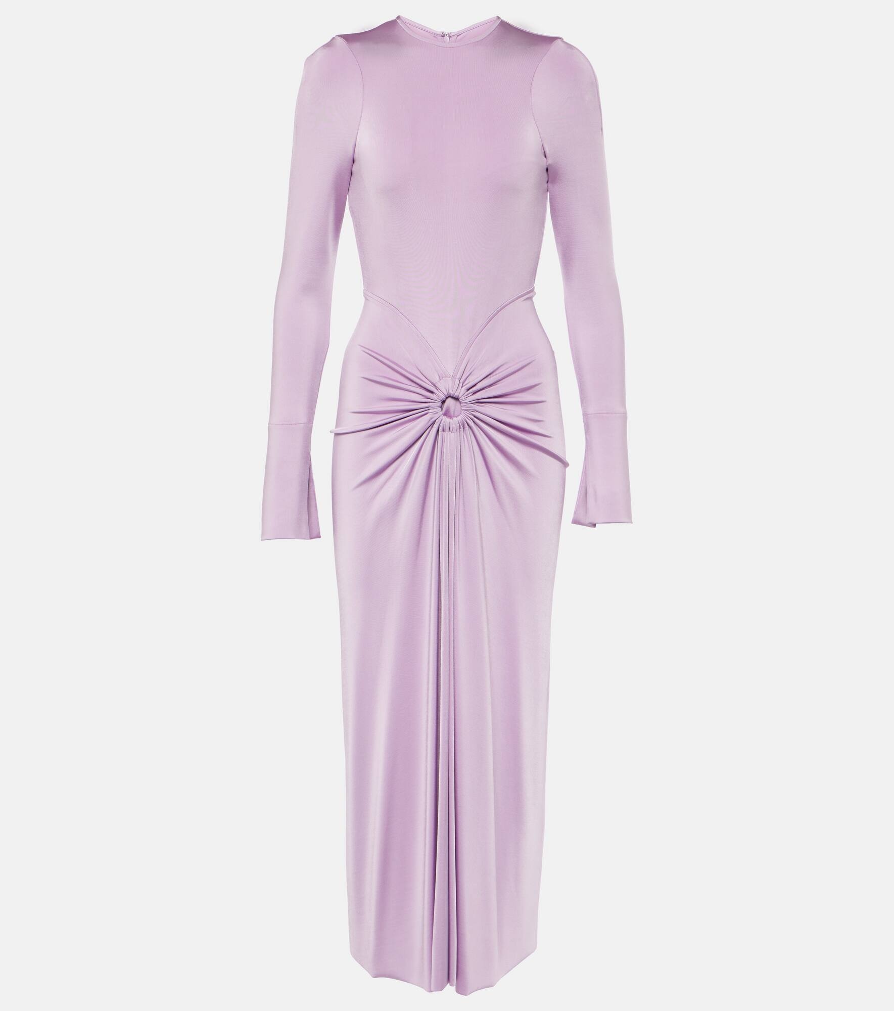 Gathered jersey midi dress - 1