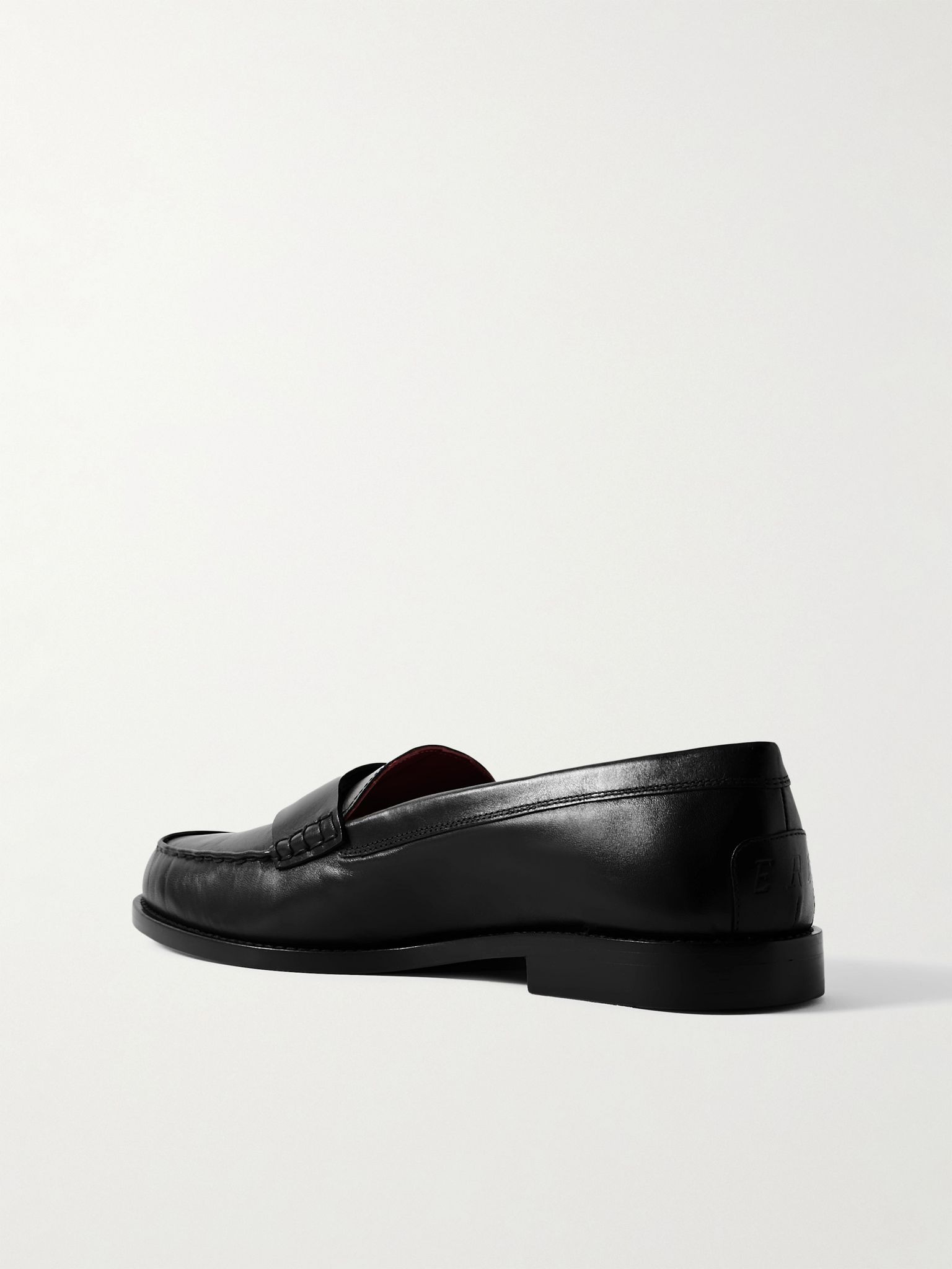 Logo-Debossed Leather Penny Loafers Black - 4