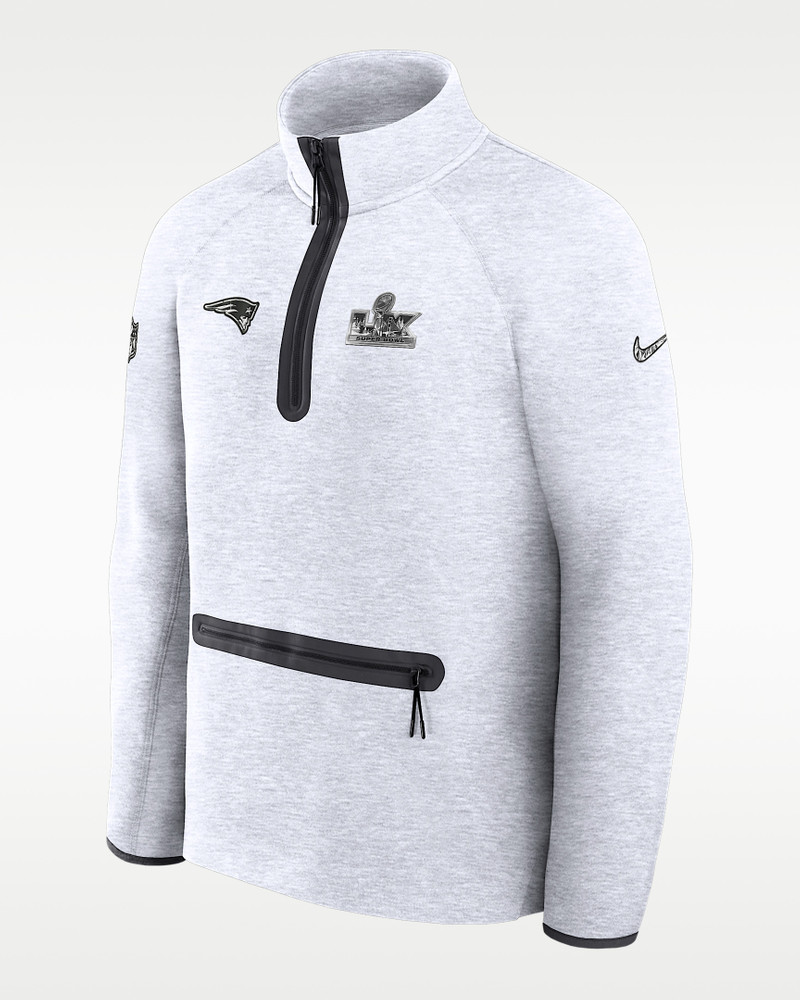 New England Patriots Super Bowl LX Opening Night Tech Fleece Men's Nike NFL 1/2-Zip Top 1