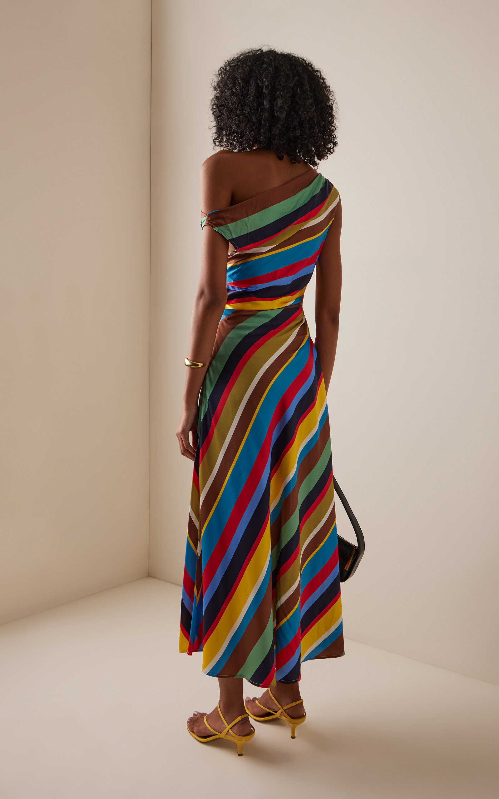 Phare Off-The-Shoulder Striped Silk Maxi Dress stripe - 4