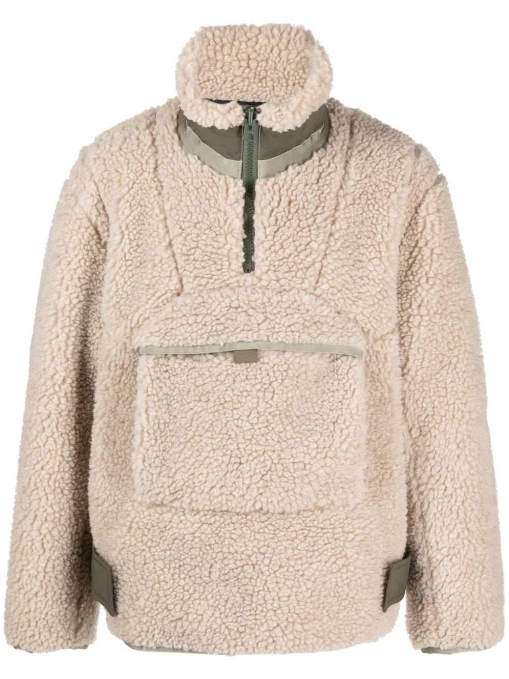 faux-shearling zip-pocket sweatshirt - 1