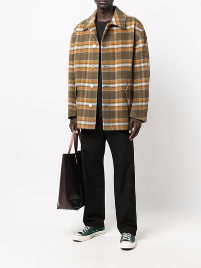 Marni checked single breasted coat outlook