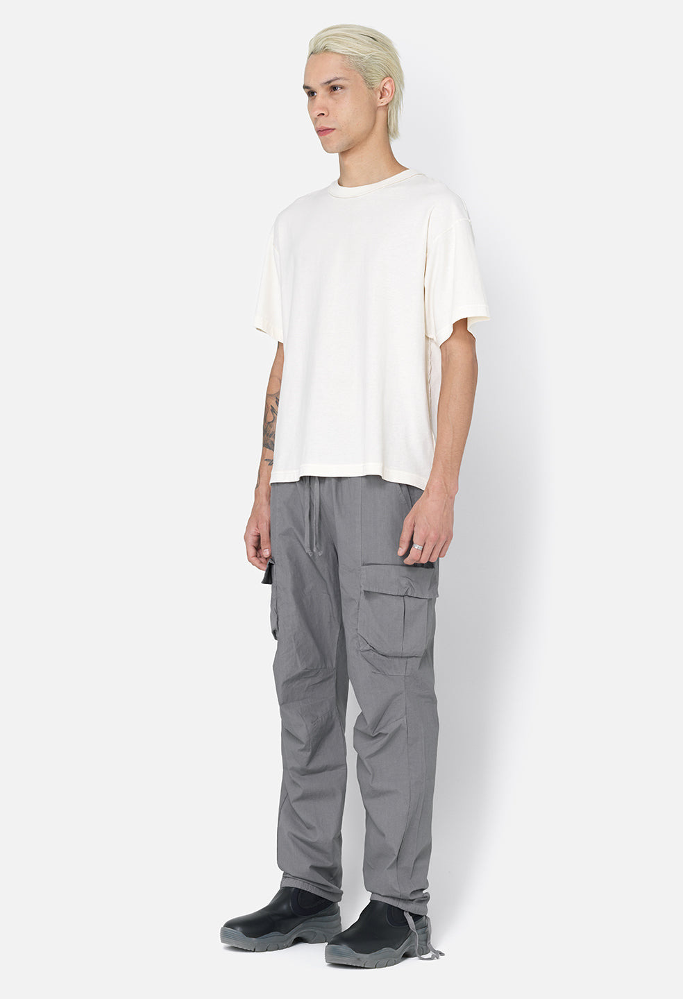 BACK SATEEN CARGO PANTS - 4