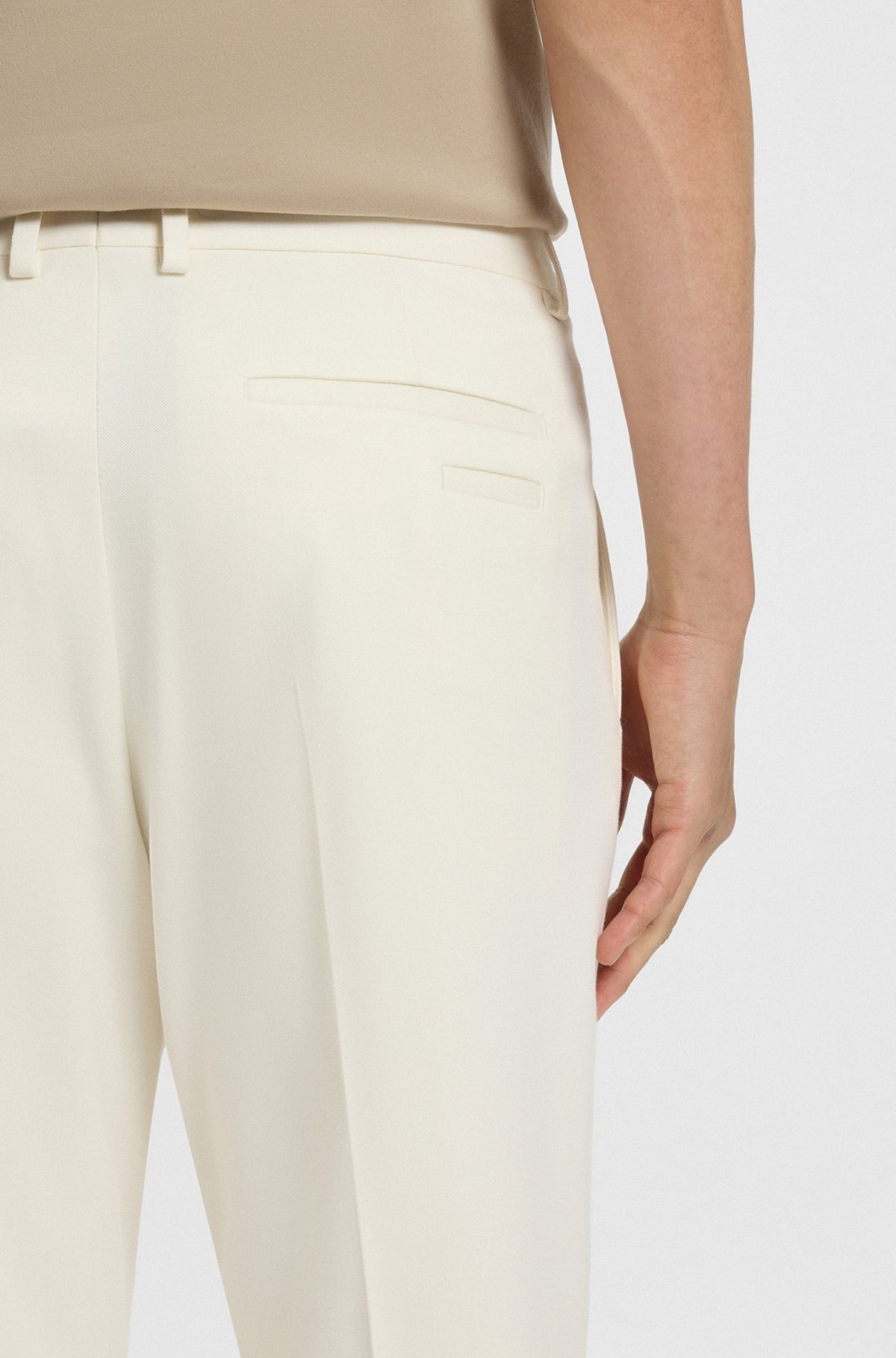 SLIM-FIT TROUSERS IN STRETCH DOUBLE-FACED FABRIC - 5