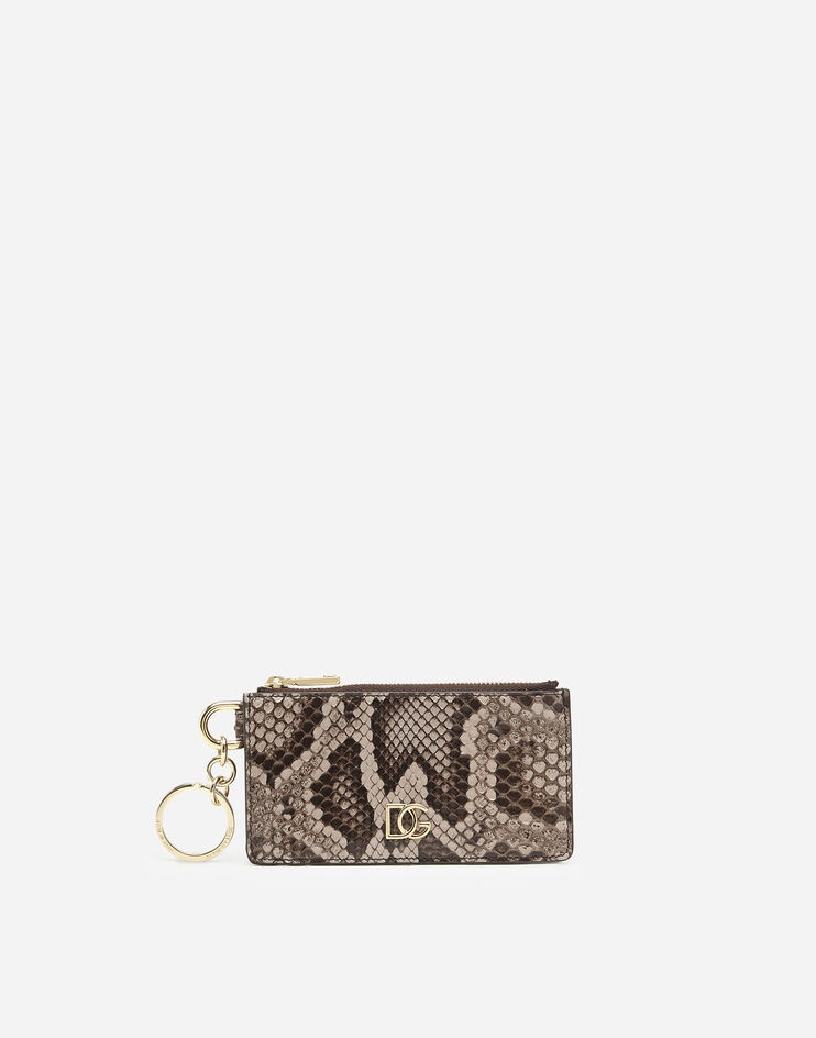 Python leather card holder with ring and crossover DG logo - 1