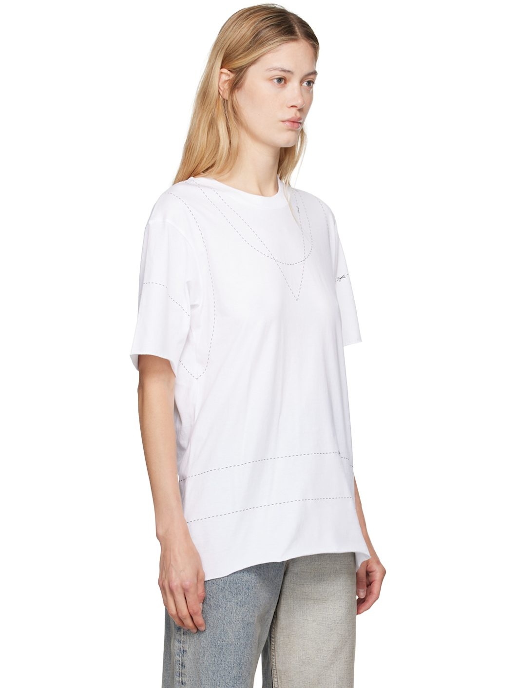 White Stitch Line T-Shirt - 2