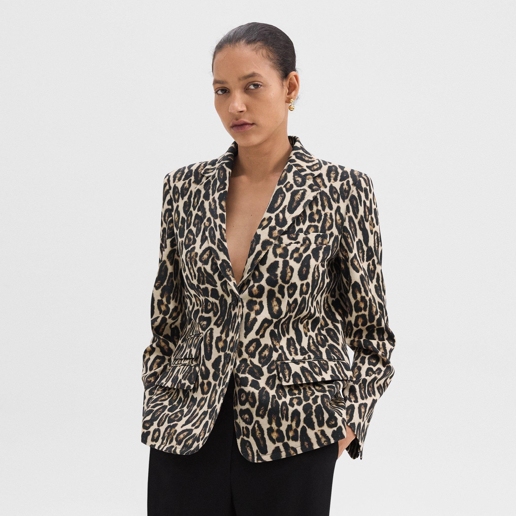 Tailored Blazer in Stretch Leopard Wool - 2