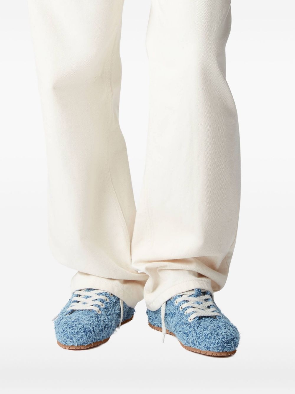 Tact fuzzy-textured lace-up sneakers - 2