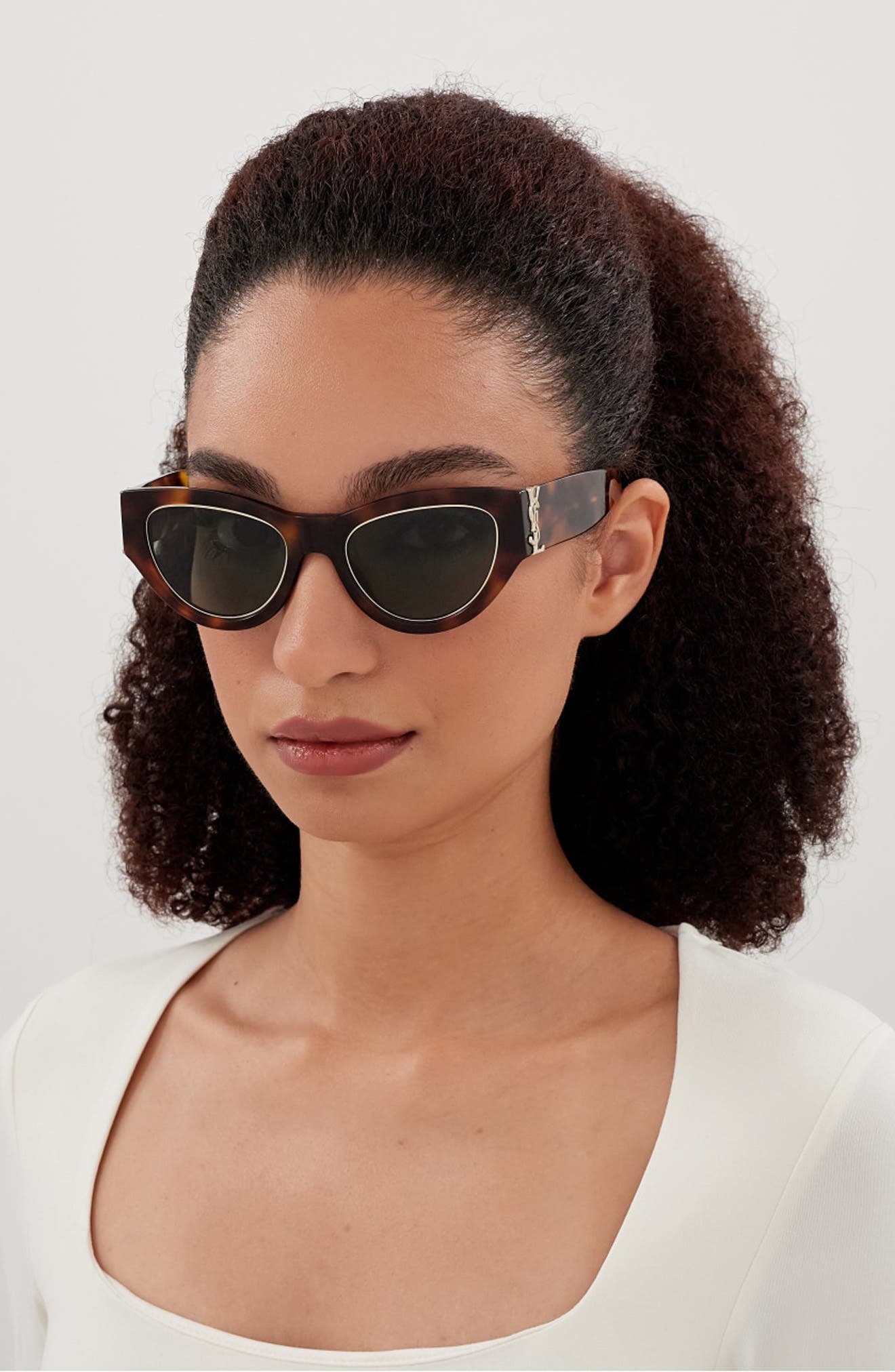 Saint Laurent SL M94 52mm Cat Eye Sunglasses in Havana at Nordstrom - 3