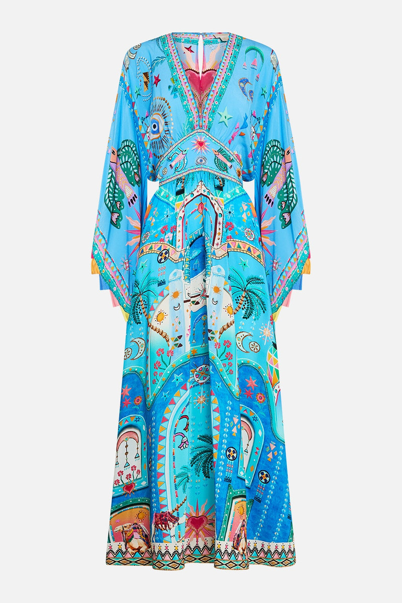 WAISTED DRESS WITH KIMONO SLEEVE 1