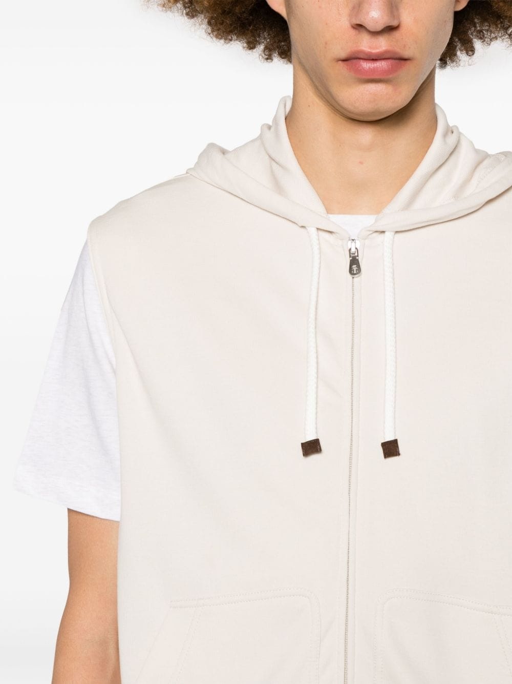 zip-up sleeveless hoodie - 5