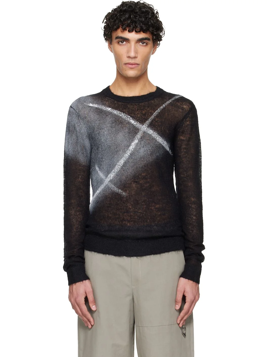 Black Fluxus Crewneck Sweater - 1