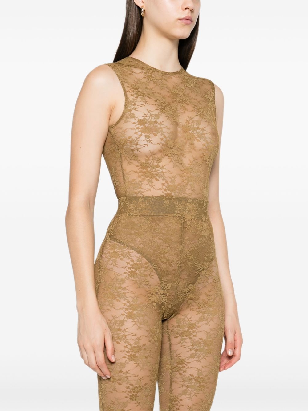 sleeveless lace bodysuit - 3