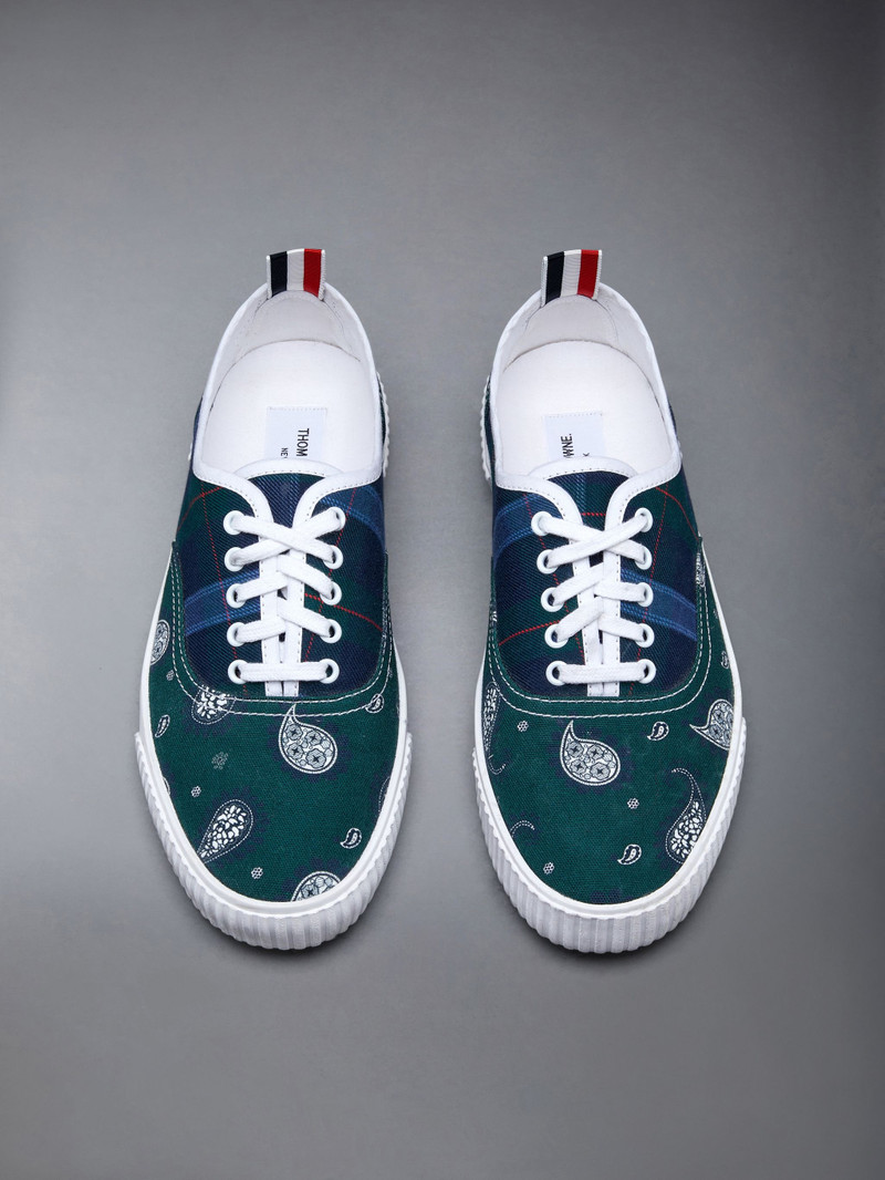 Heritage Trainer W/ Vulcanized Rubber Sole in Tb Tartan Check Cotton Twill 5