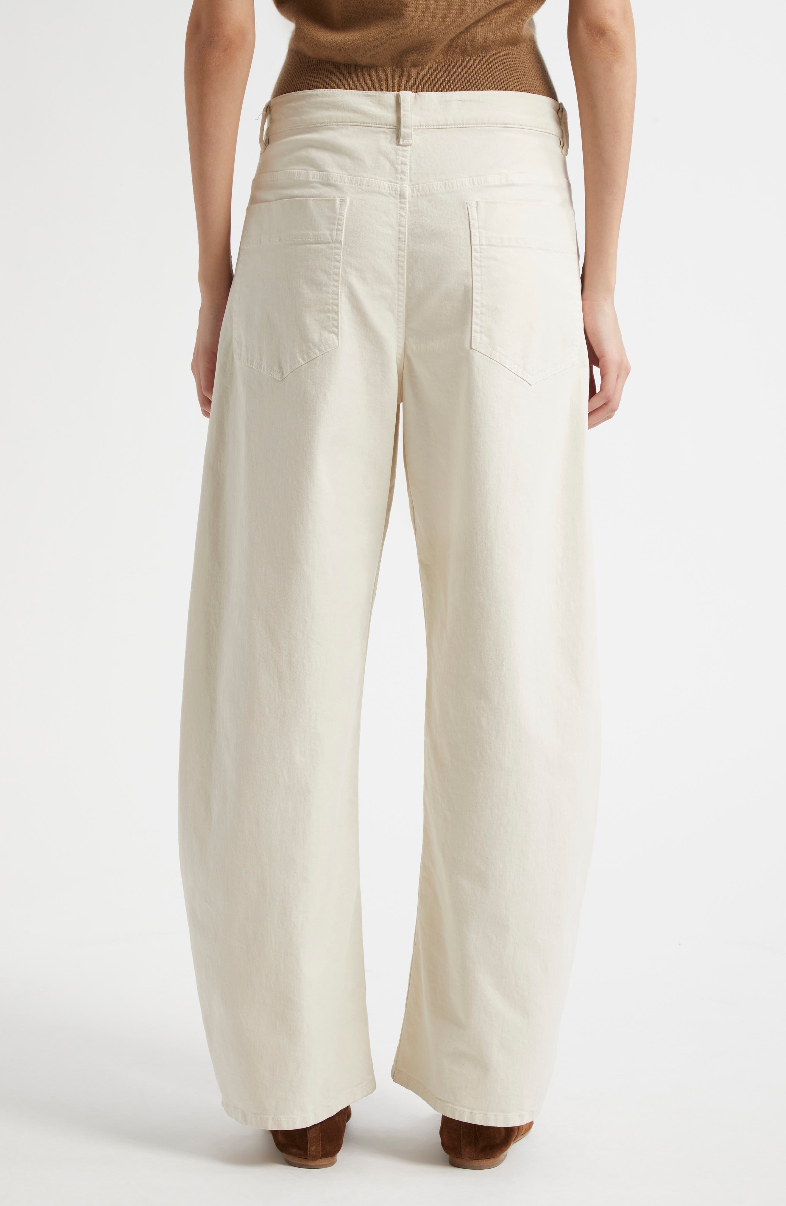 Nili Lotan Tribeca Barrel Leg Pants in Stone at Nordstrom - 3