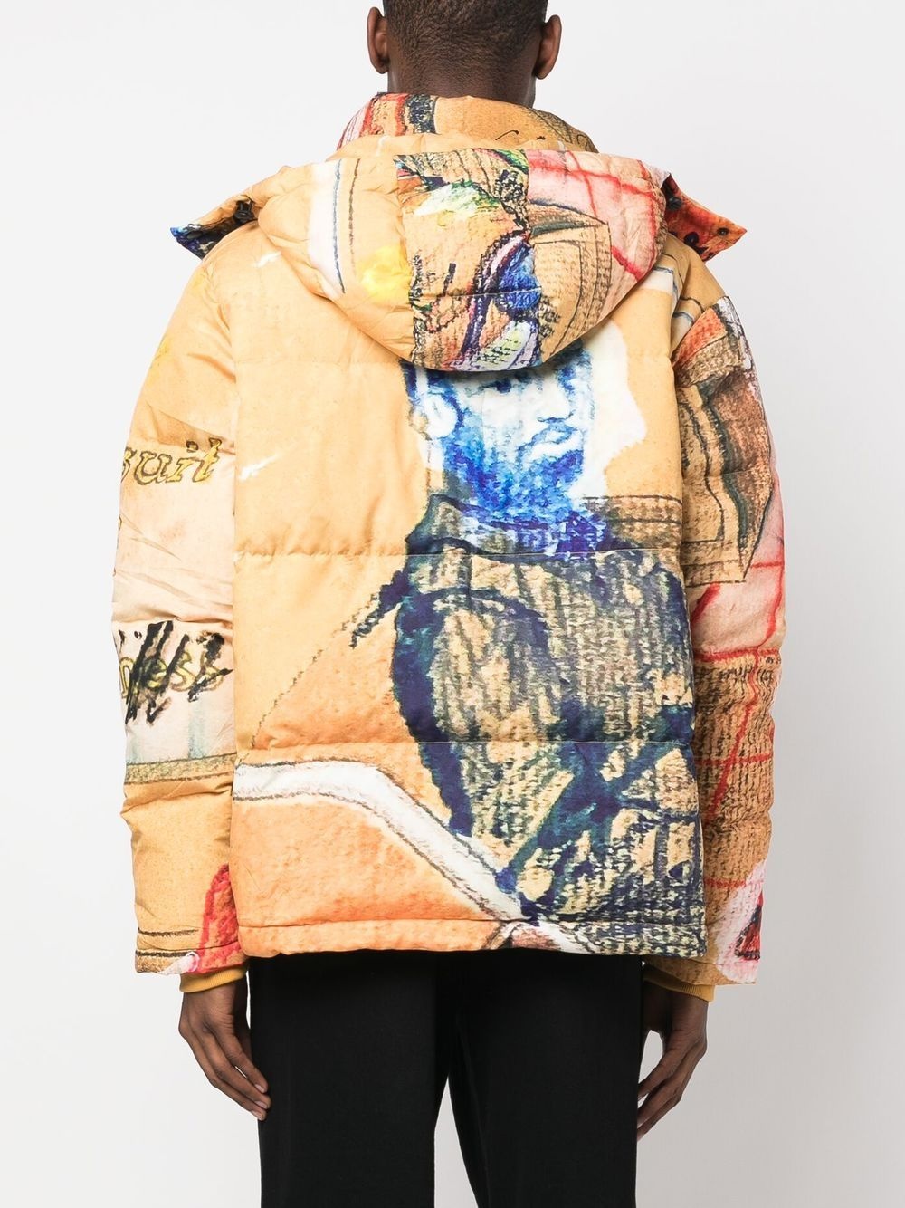 graphic print hooded puffer jacket - 4