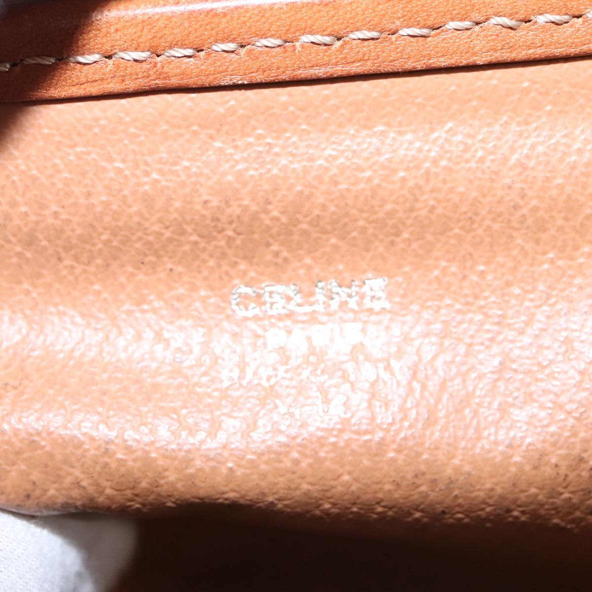 CELINE Macadam Canvas Hand Bag Pvc Leather Brown Gold - 12
