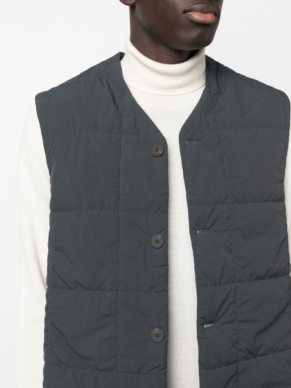 buttoned quilted waistcoat - 5