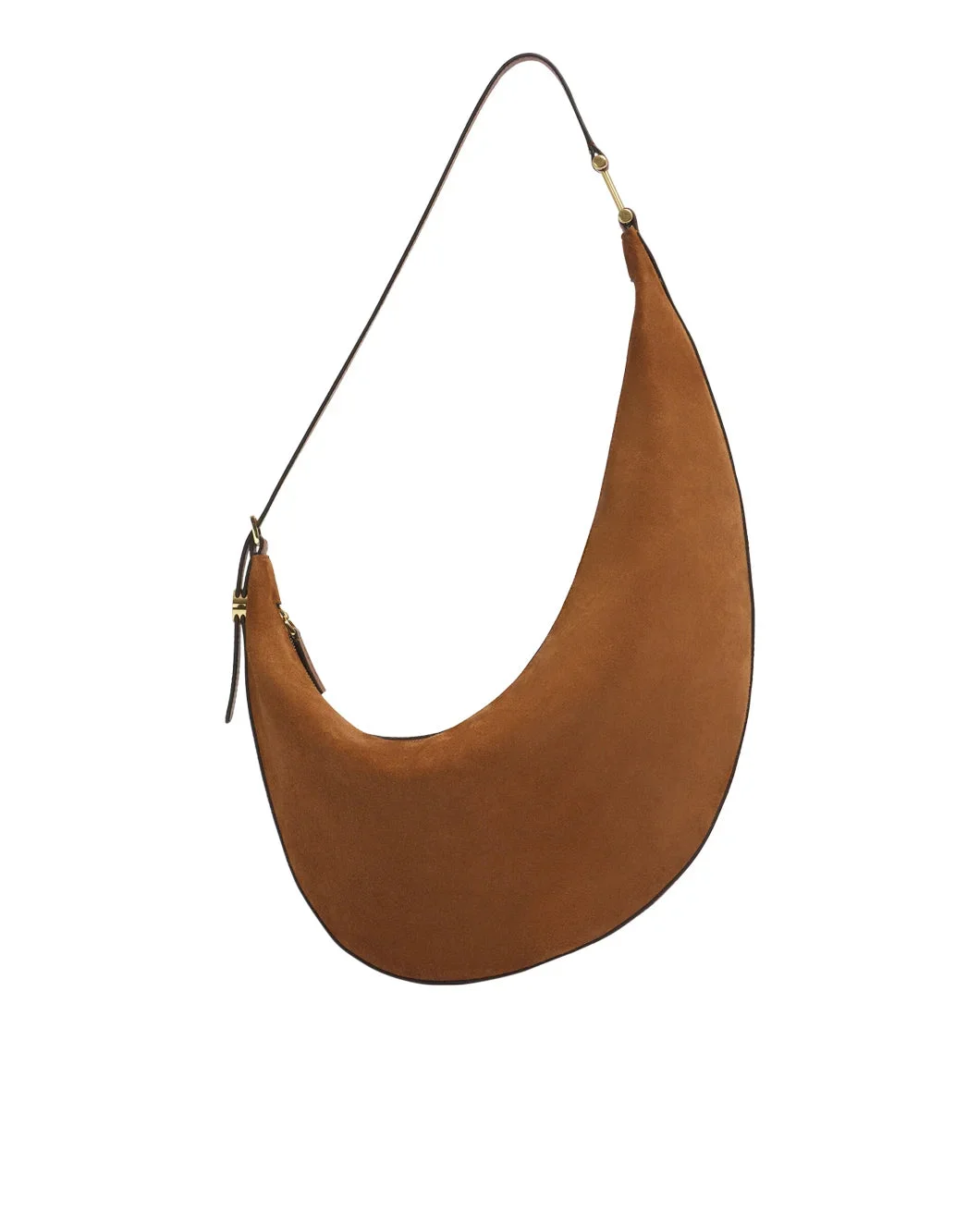 BROWN SUEDE DOT SMALL HOBO BAG - 1