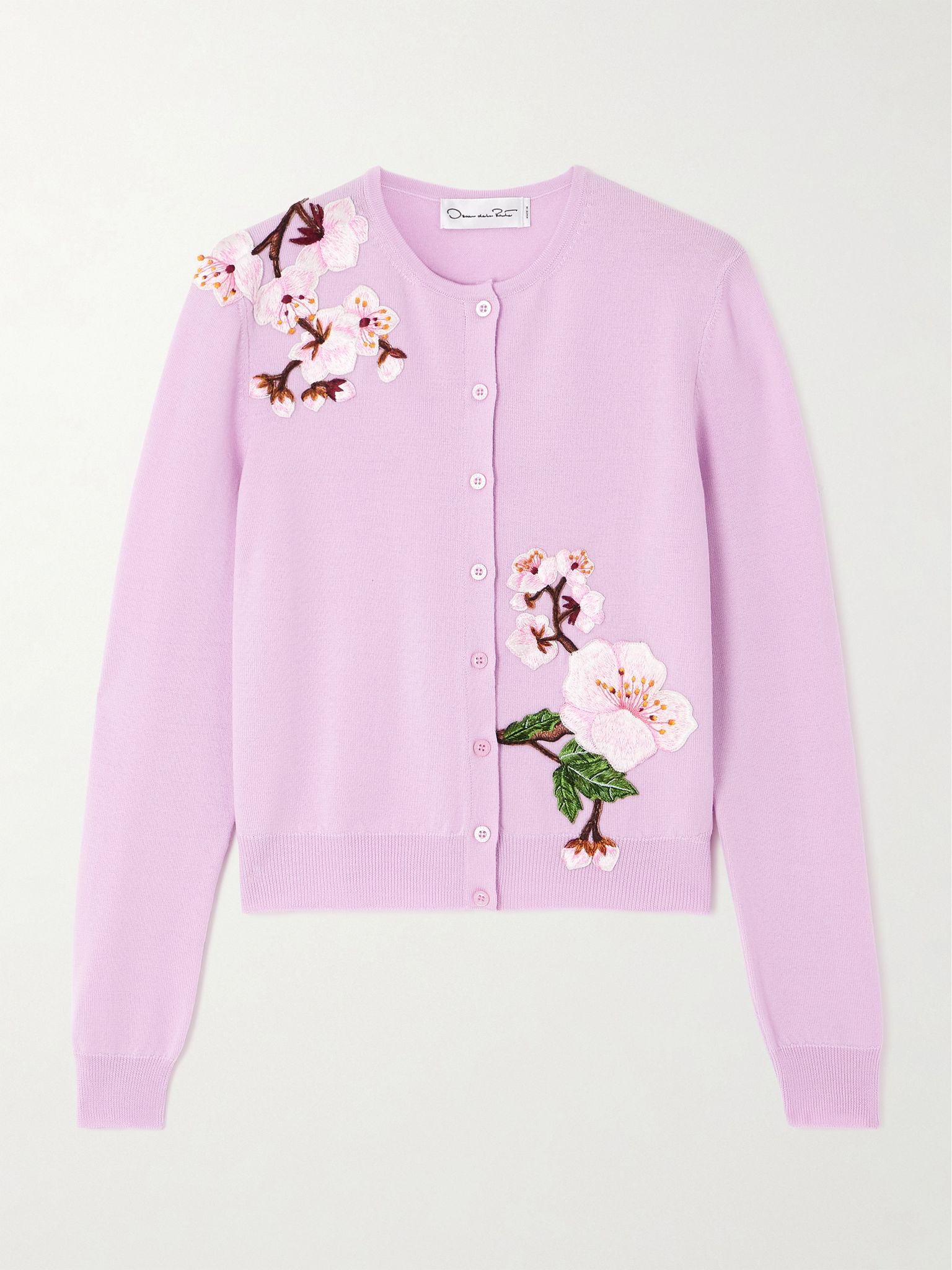 Appliquéd wool cardigan Purple - 1