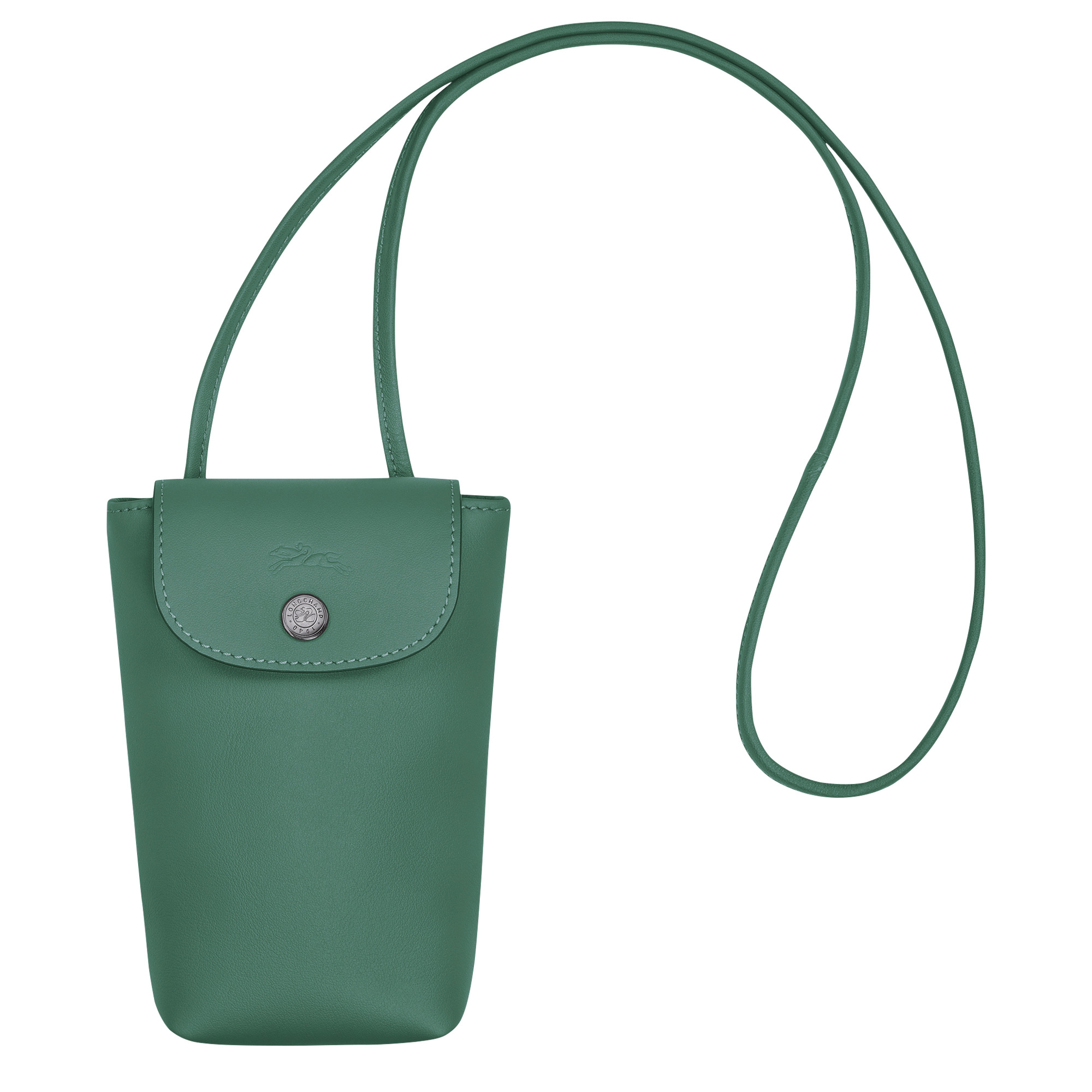 Longchamp Le Pliage Xtra Phone case with leather lace Sage