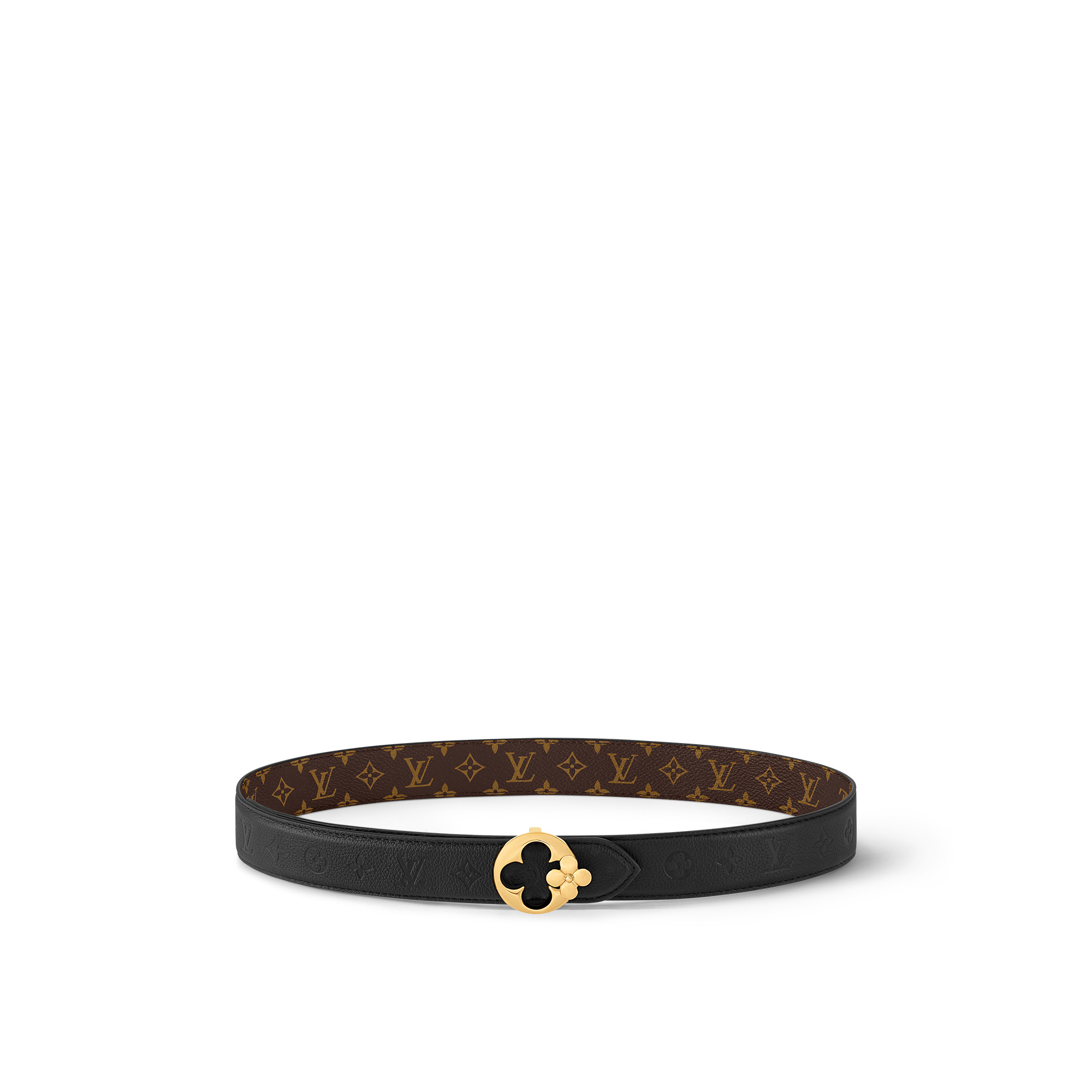 LV Flowergram Round 30mm Reversible Belt - 1