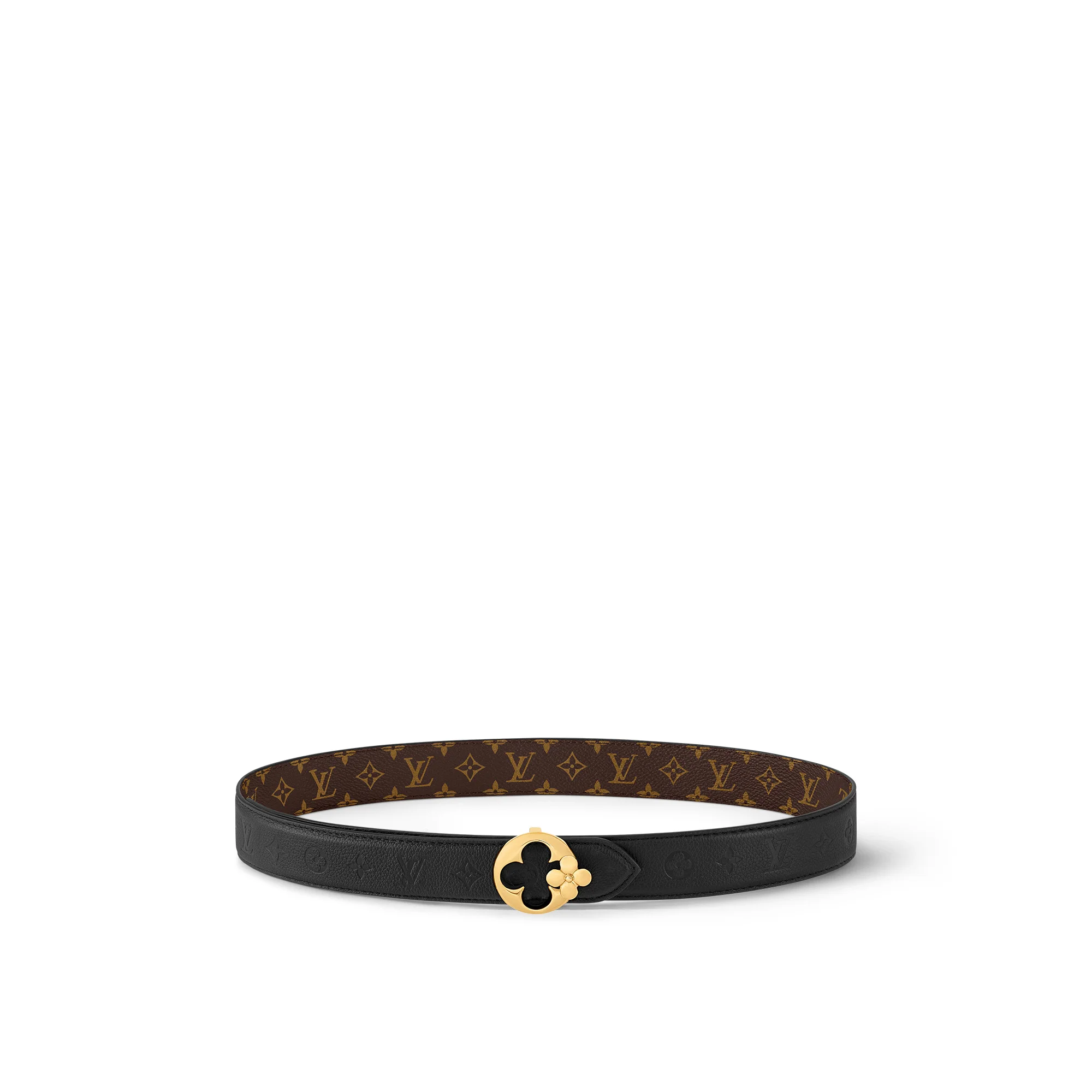 LV Flowergram Round 30mm Reversible Belt - 1