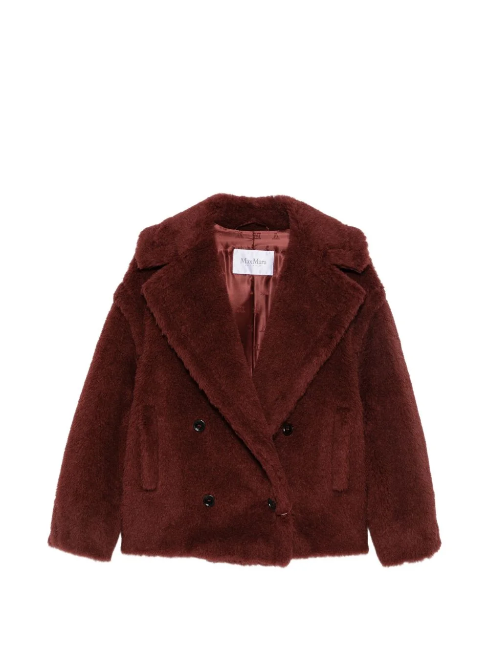 double-breasted Teddy coat - 1