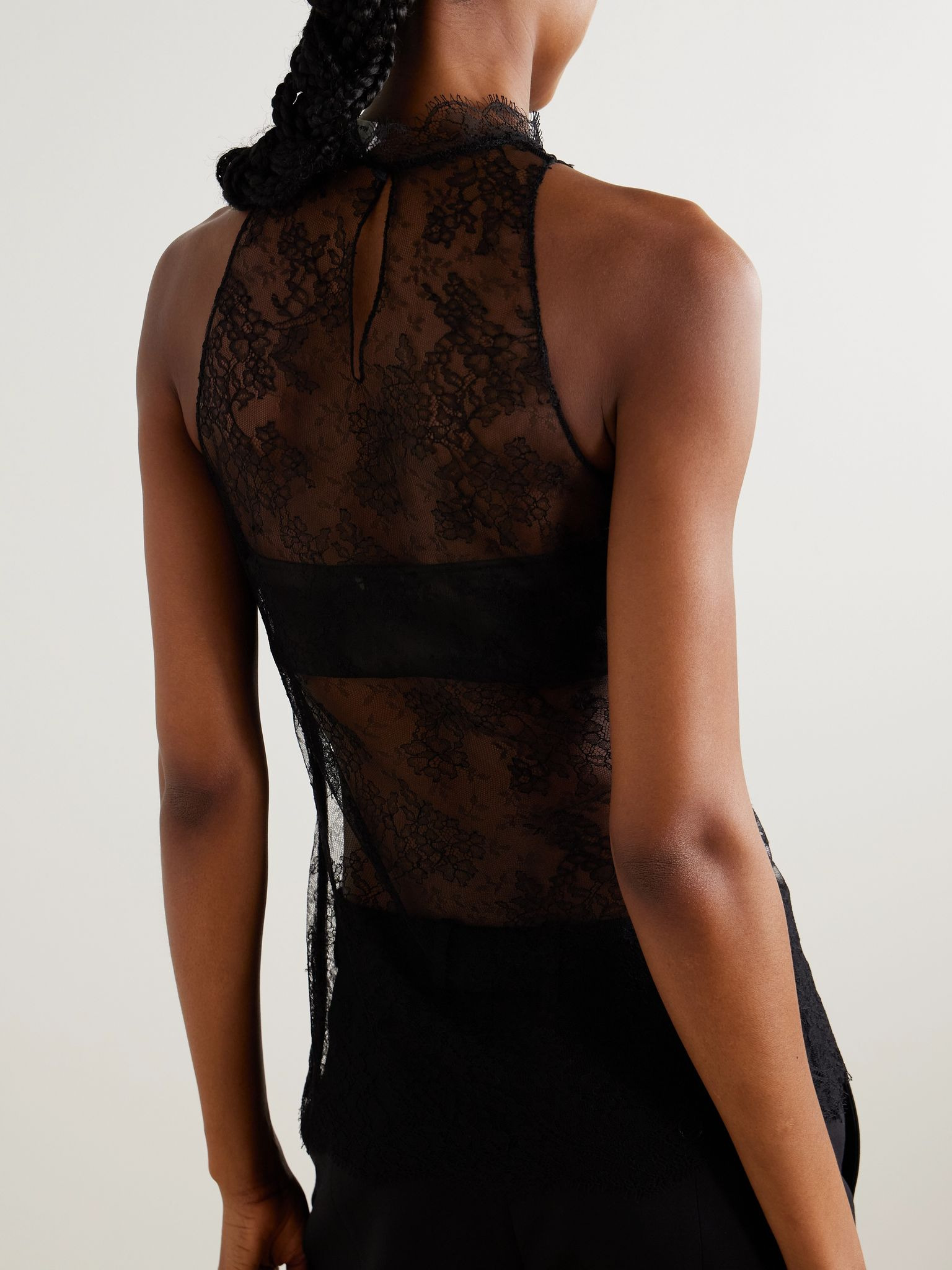Scalloped lace top Black - 3