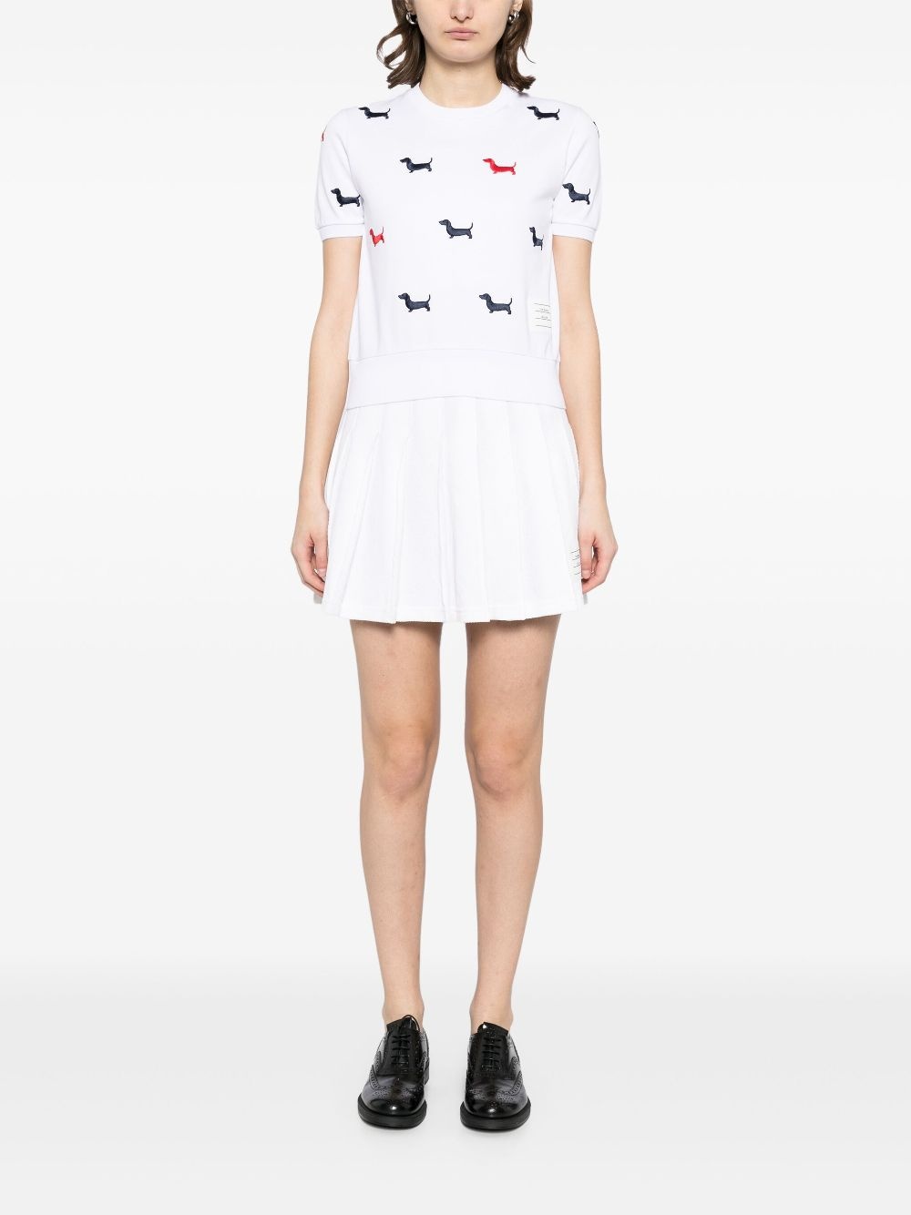 embroidered-hector dog logo T-shirt - 2