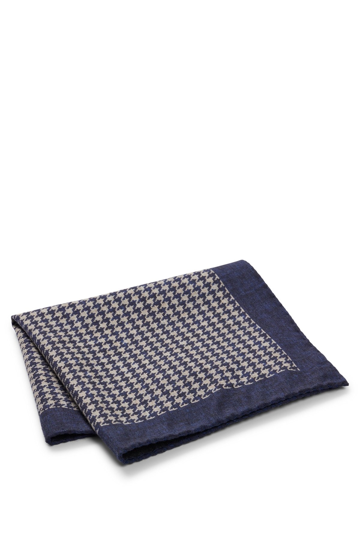 PRINTED POCKET SQUARE IN COTTON AND WOOL - 3