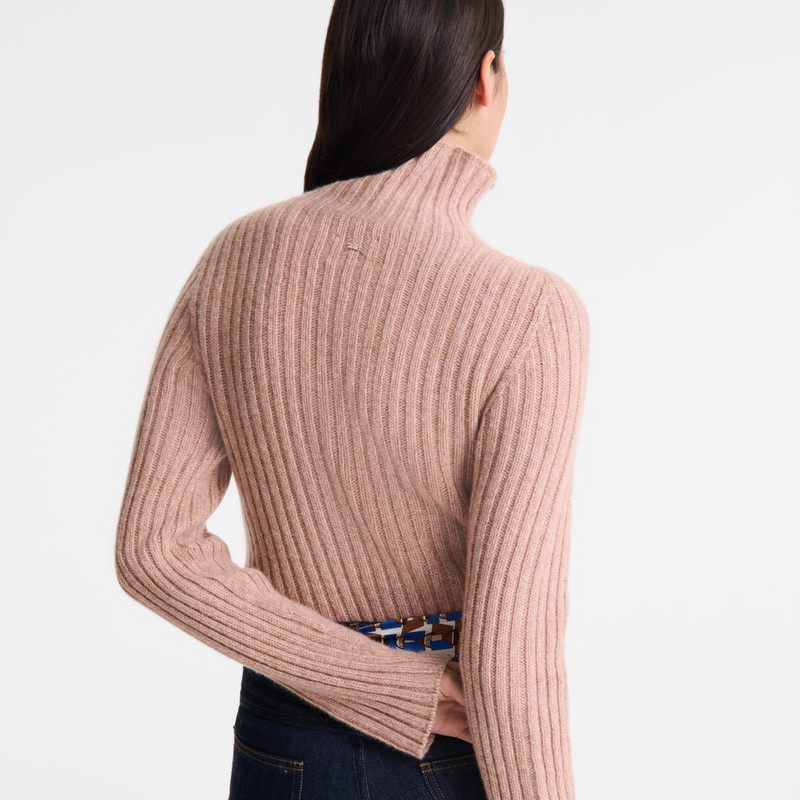 Longchamp High neck sweater Pink Tea - Knit outlook