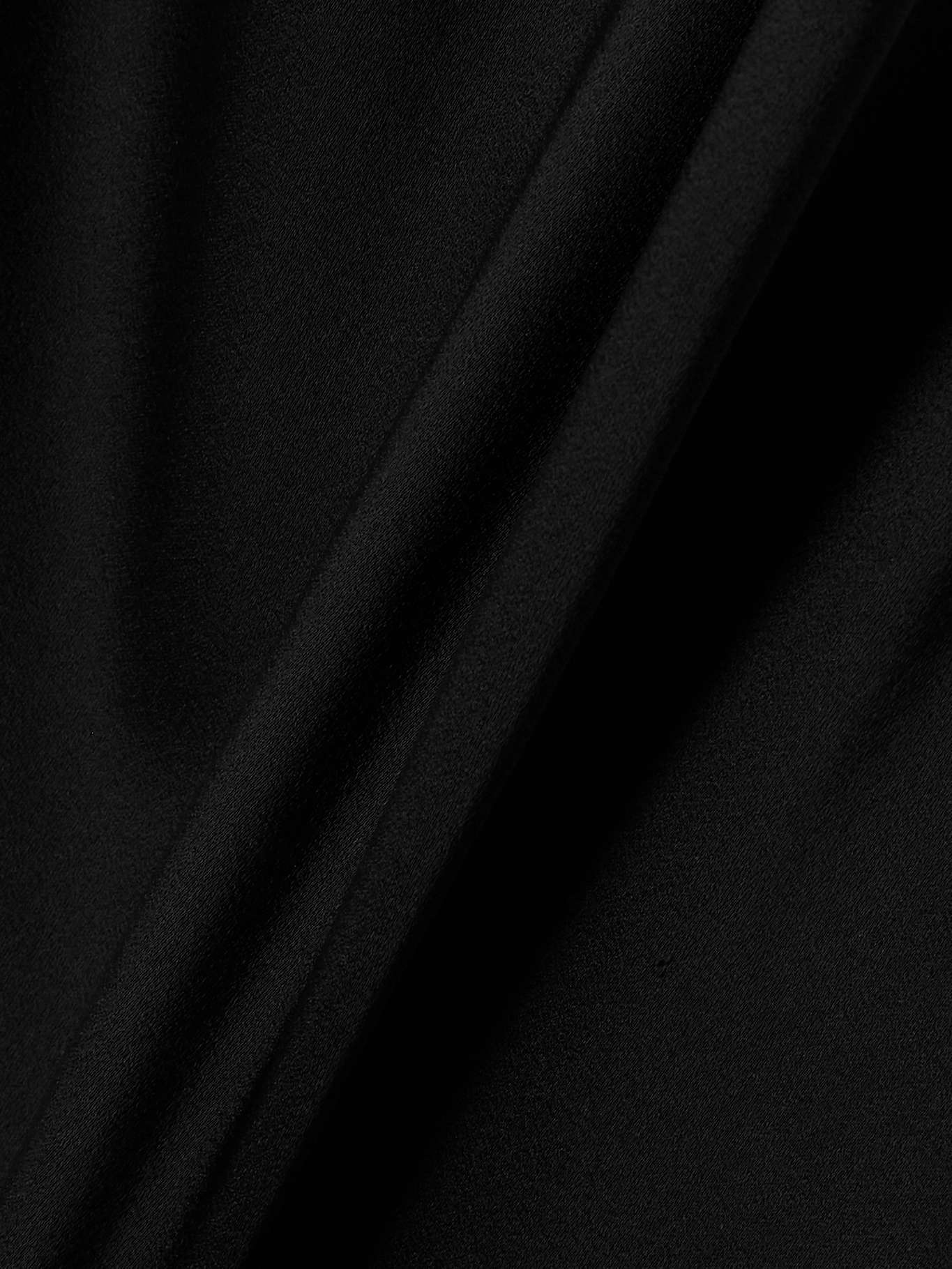 Embellished draped satin midi dress Black - 4