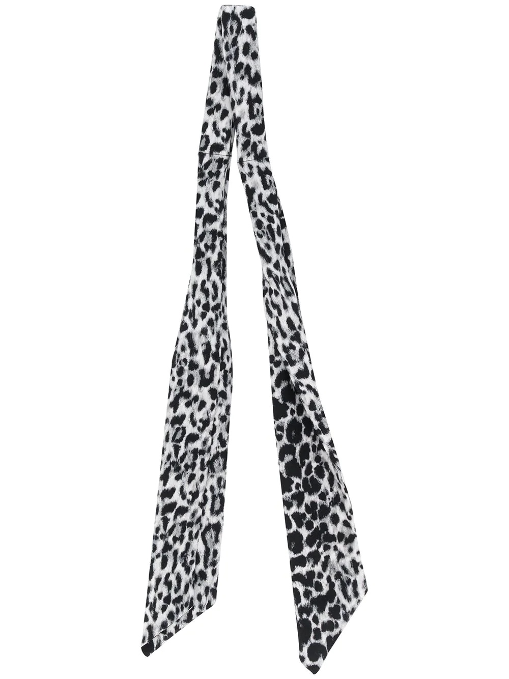 silk leopard-print skinny scarf - 1