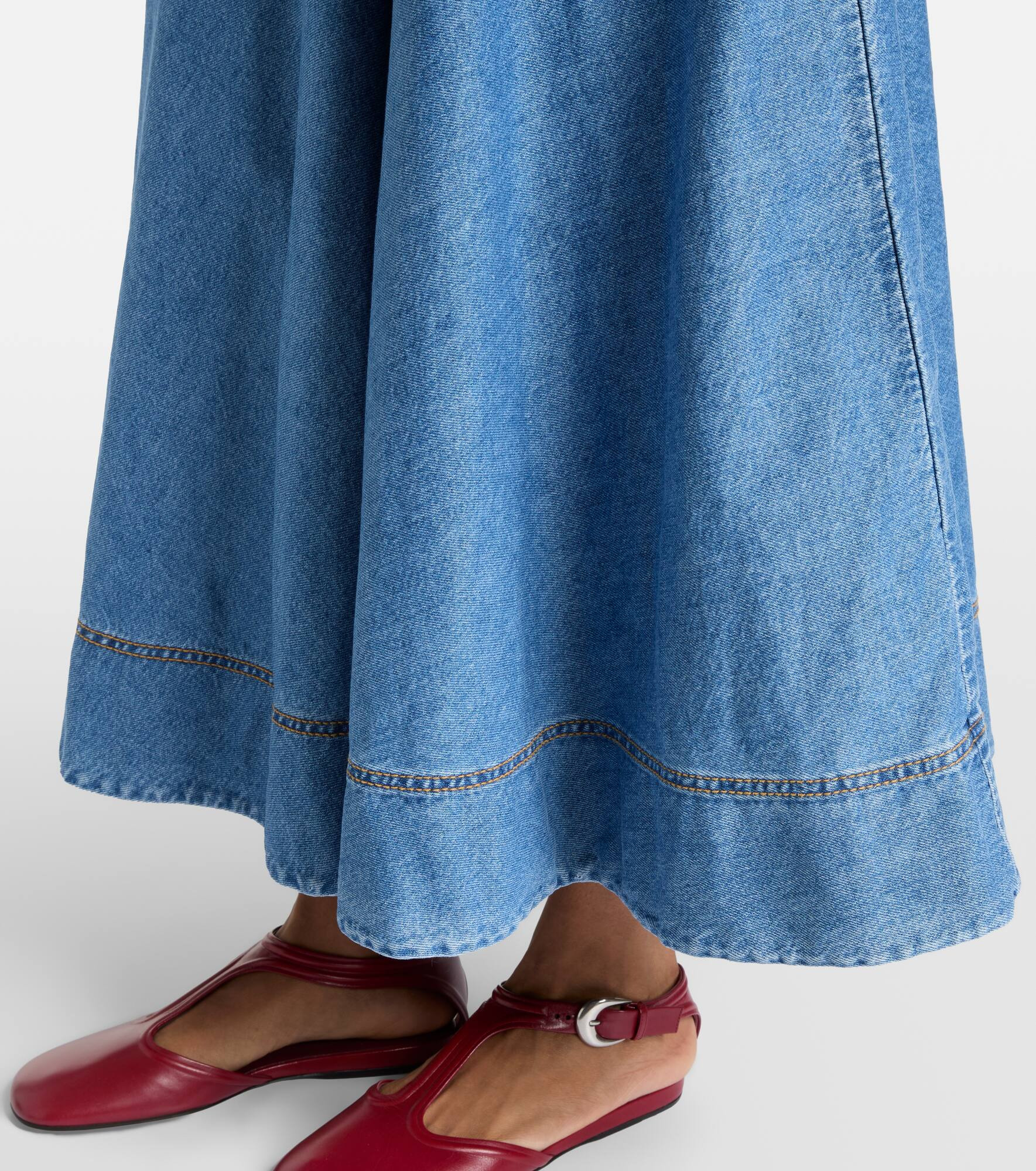 Stephi ruffled denim maxi dress - 5