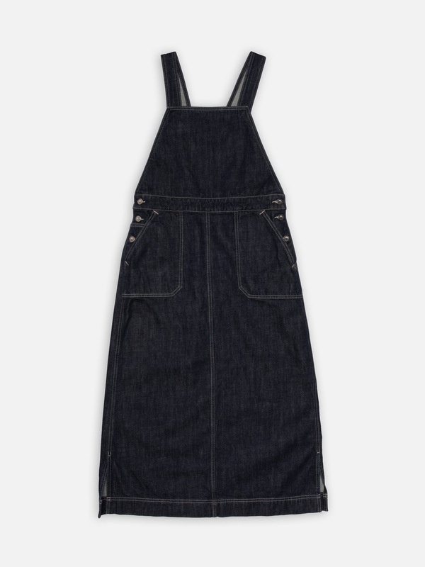 Malwa Workwear Denim Dress Dark Blue - 4