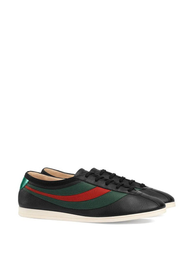 GUCCI Leather low-top sneaker with Web outlook