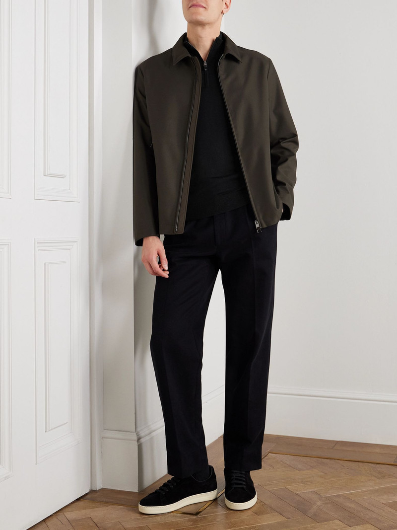 Canali Nuvola Merino Wool Half-Zip Sweater Black outlook