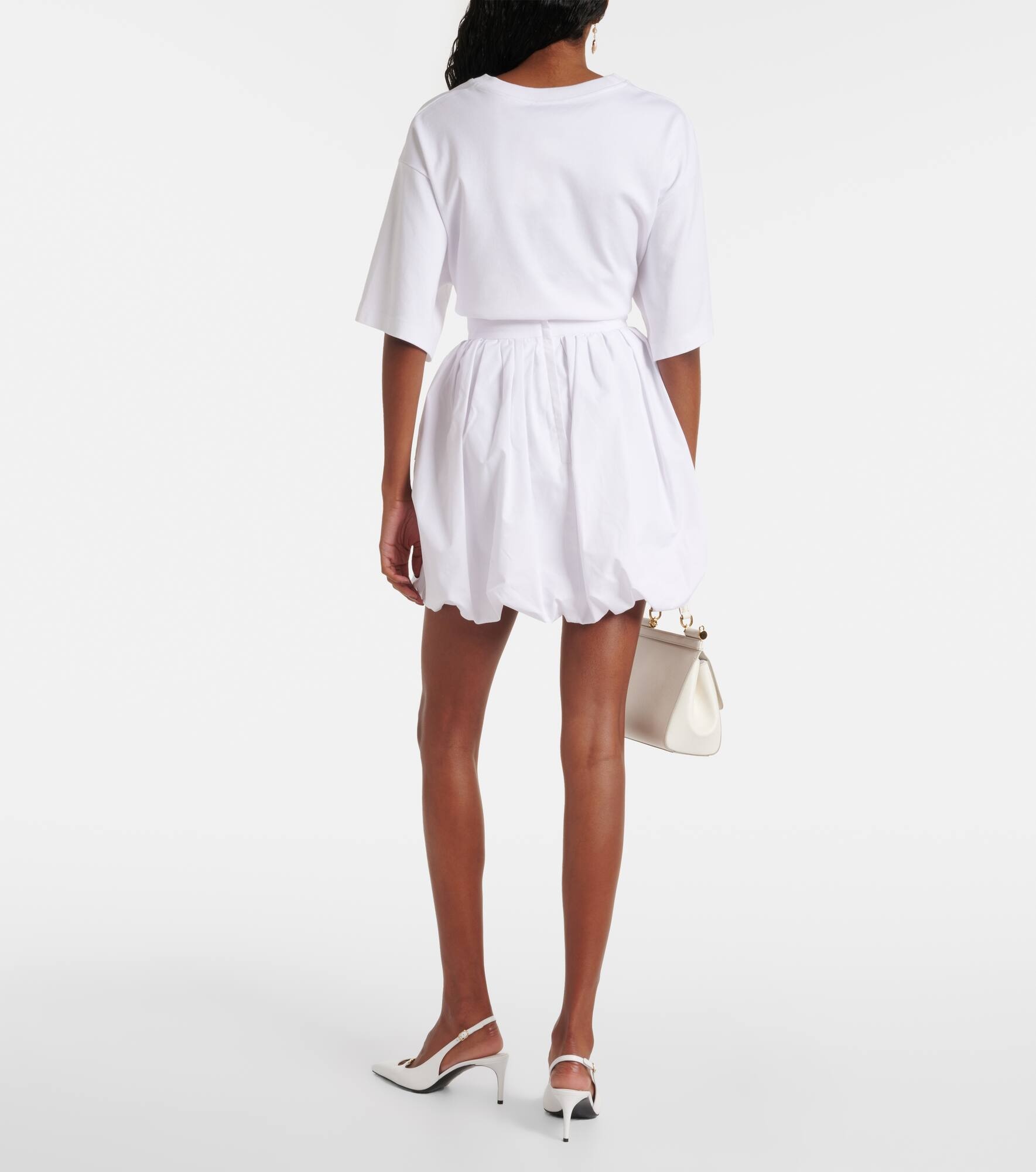 High-rise cotton poplin miniskirt - 3